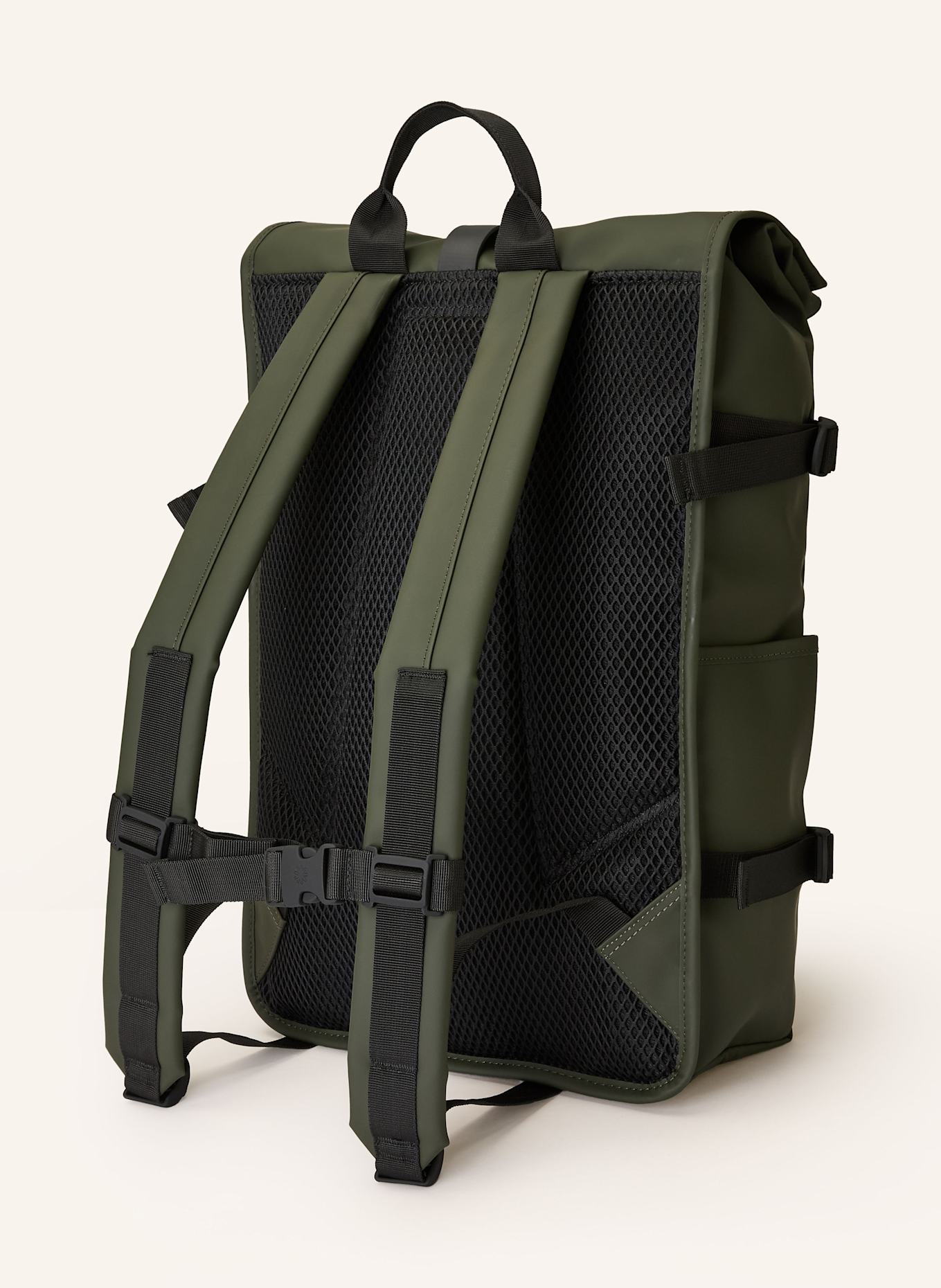 RAINS Rucksack ROLLTOP LARGE mit Laptop-Fach: GRÜN