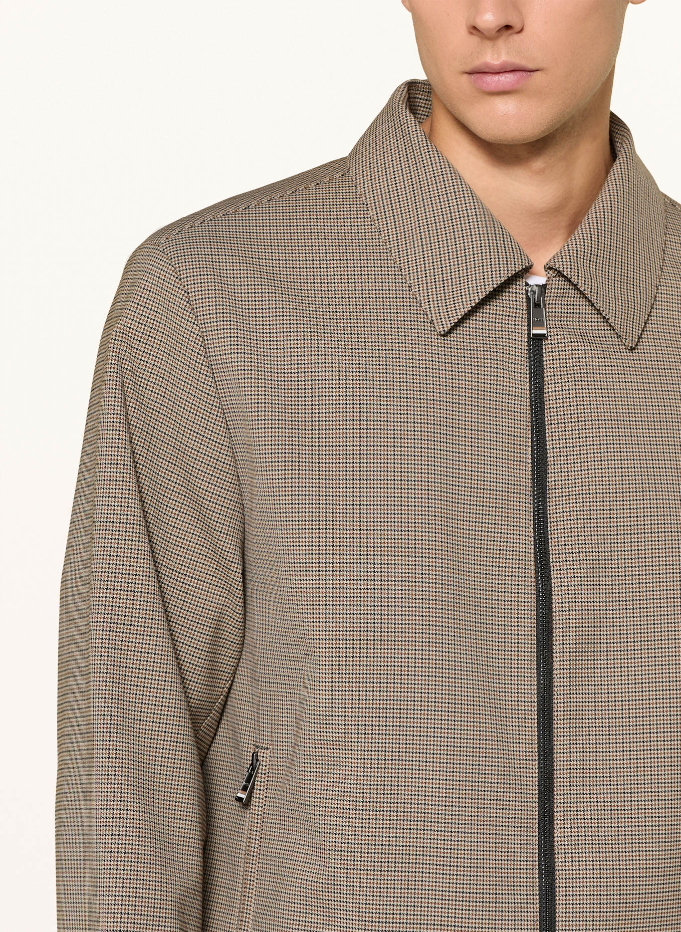 BOSS Overjacket HANRY: BEIGE / BRAUN / DUNKELBRAUN