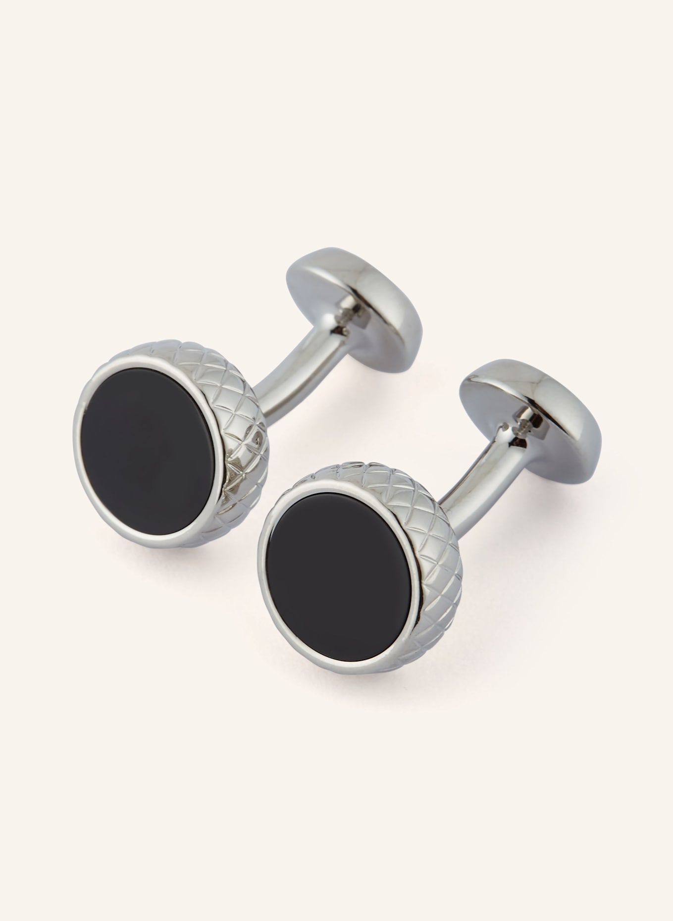 BOSS Manschettenknöpfe ELEGANT mit Geschenkbox: SCHWARZ / SILBER