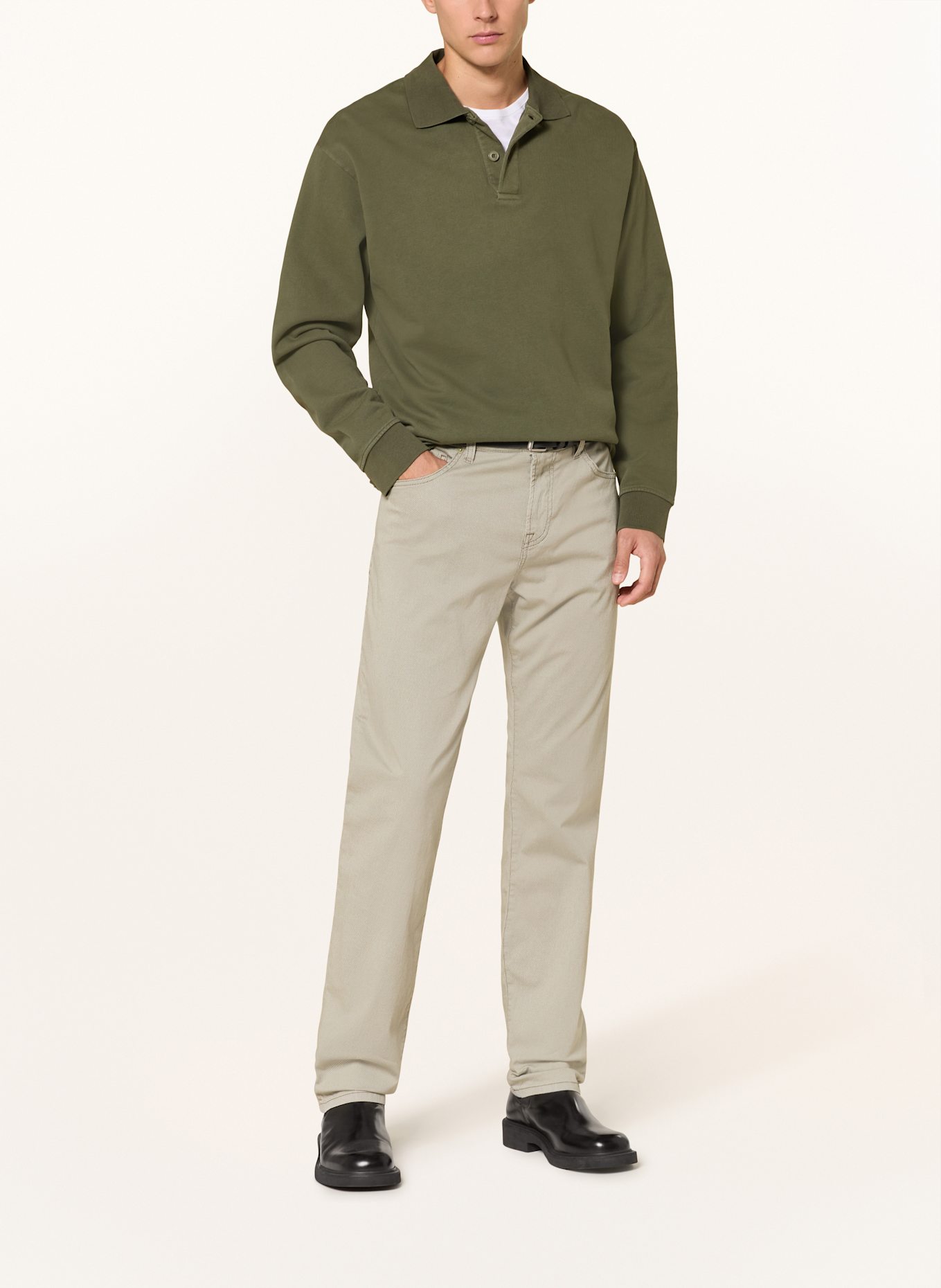 BOSS Hose RE.MAINE Regular Fit: GRÜN/ WEISS