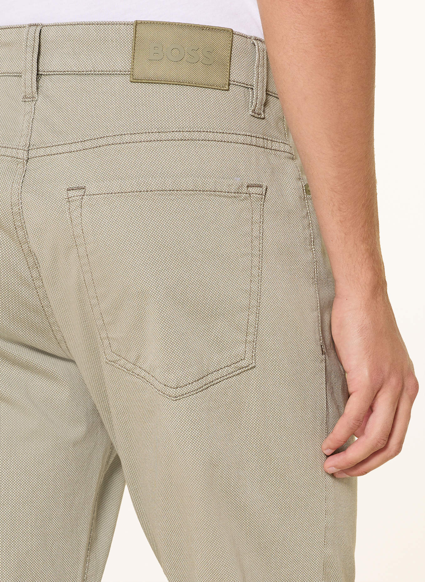 BOSS Hose RE.MAINE Regular Fit: GRÜN/ WEISS