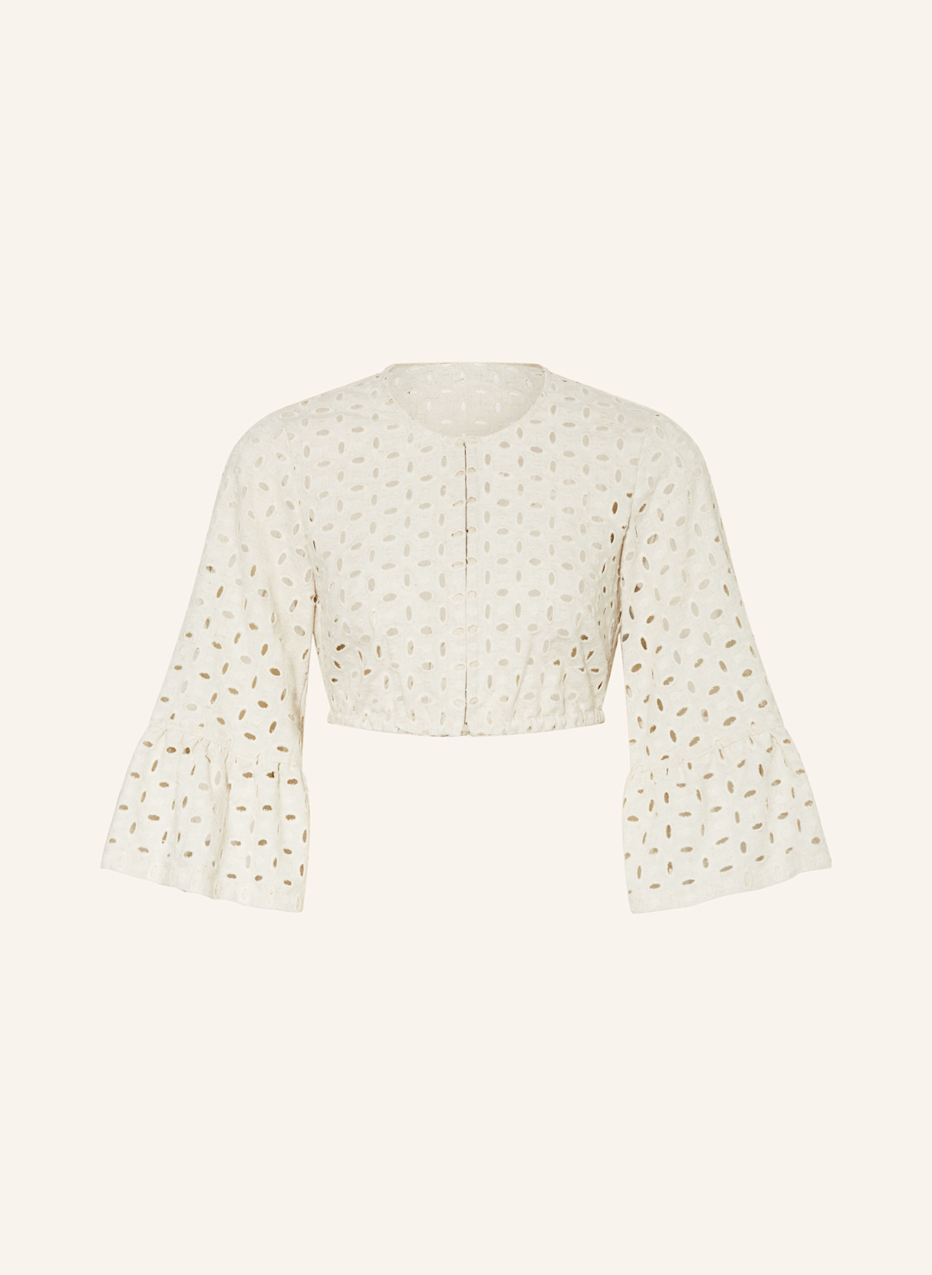 SPORTALM Dirndl blouse in broderie anglaise: CREAM