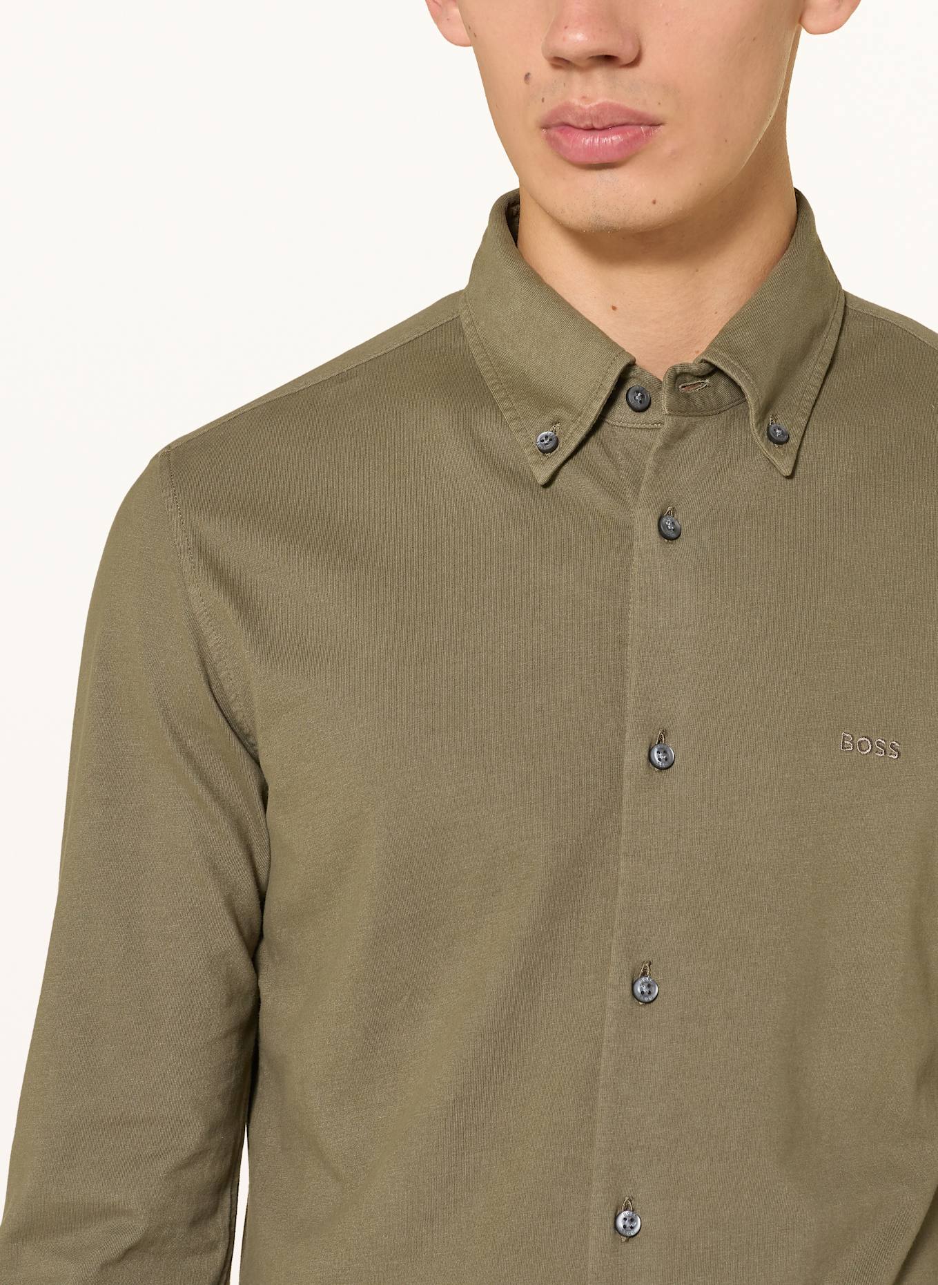 BOSS Jerseyhemd MYJERSEY Slim Fit: OLIV
