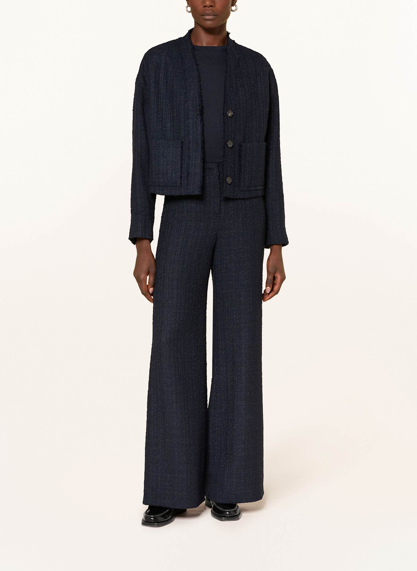 windsor. Marlenehose Slim Fit: DUNKELBLAU