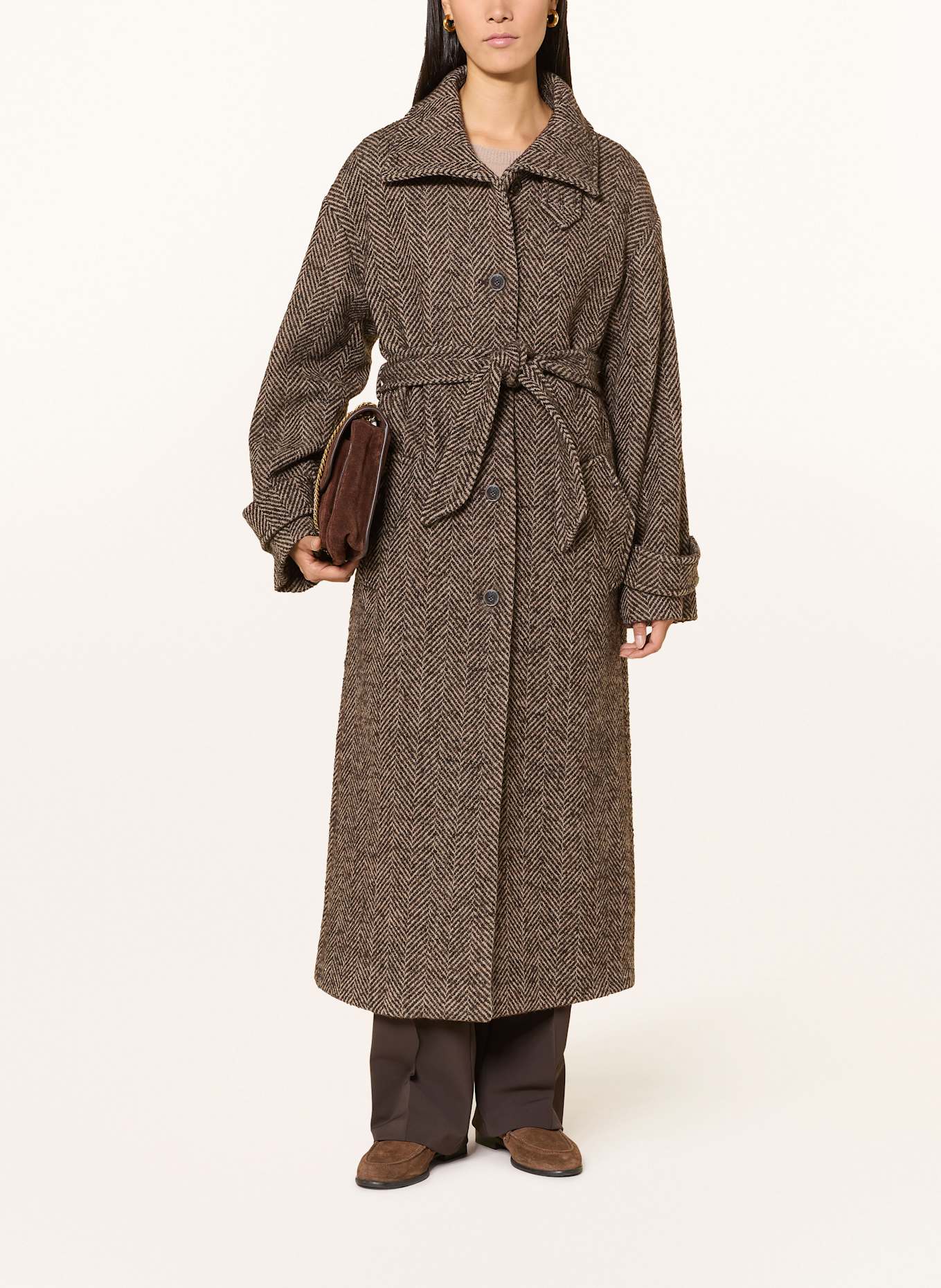 MARELLA Bouclé-Mantel: BRAUN / CREME