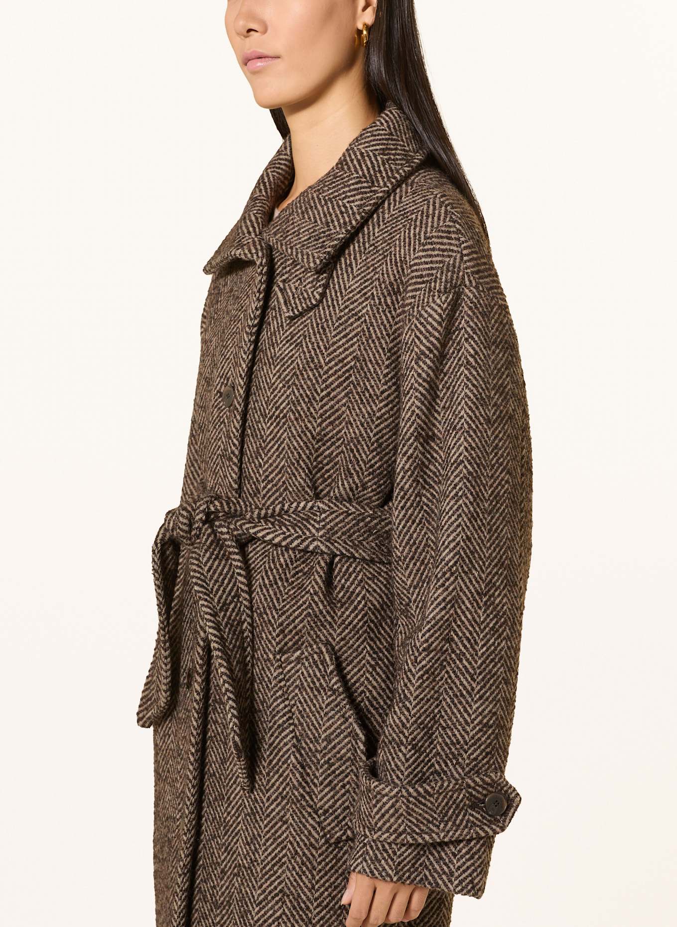 MARELLA Bouclé-Mantel: BRAUN / CREME