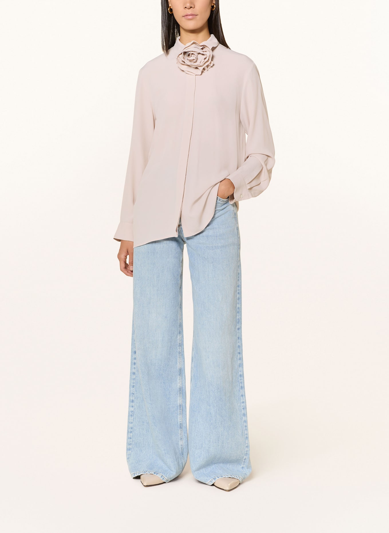 MARELLA Bluse mit abnehmbarer Schluppe: CREME