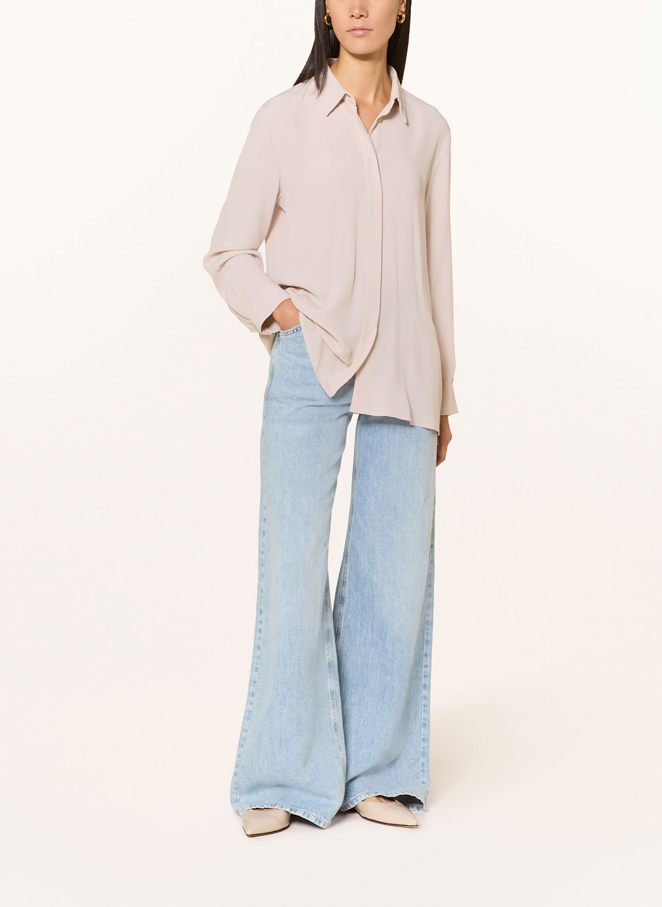 MARELLA Bluse mit abnehmbarer Schluppe: CREME