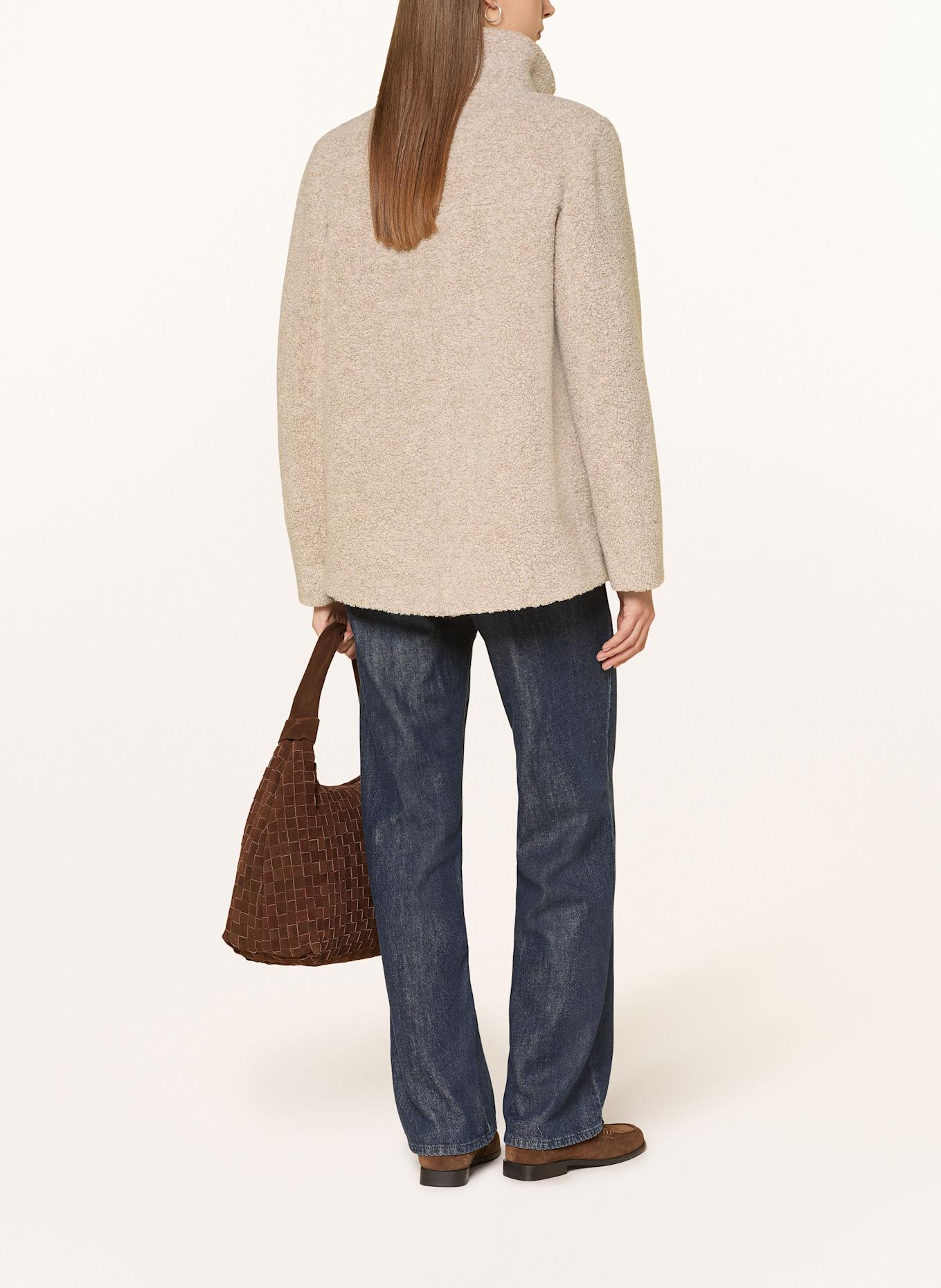 GIL BRET Kastenjacke aus Teddyfell: BEIGE