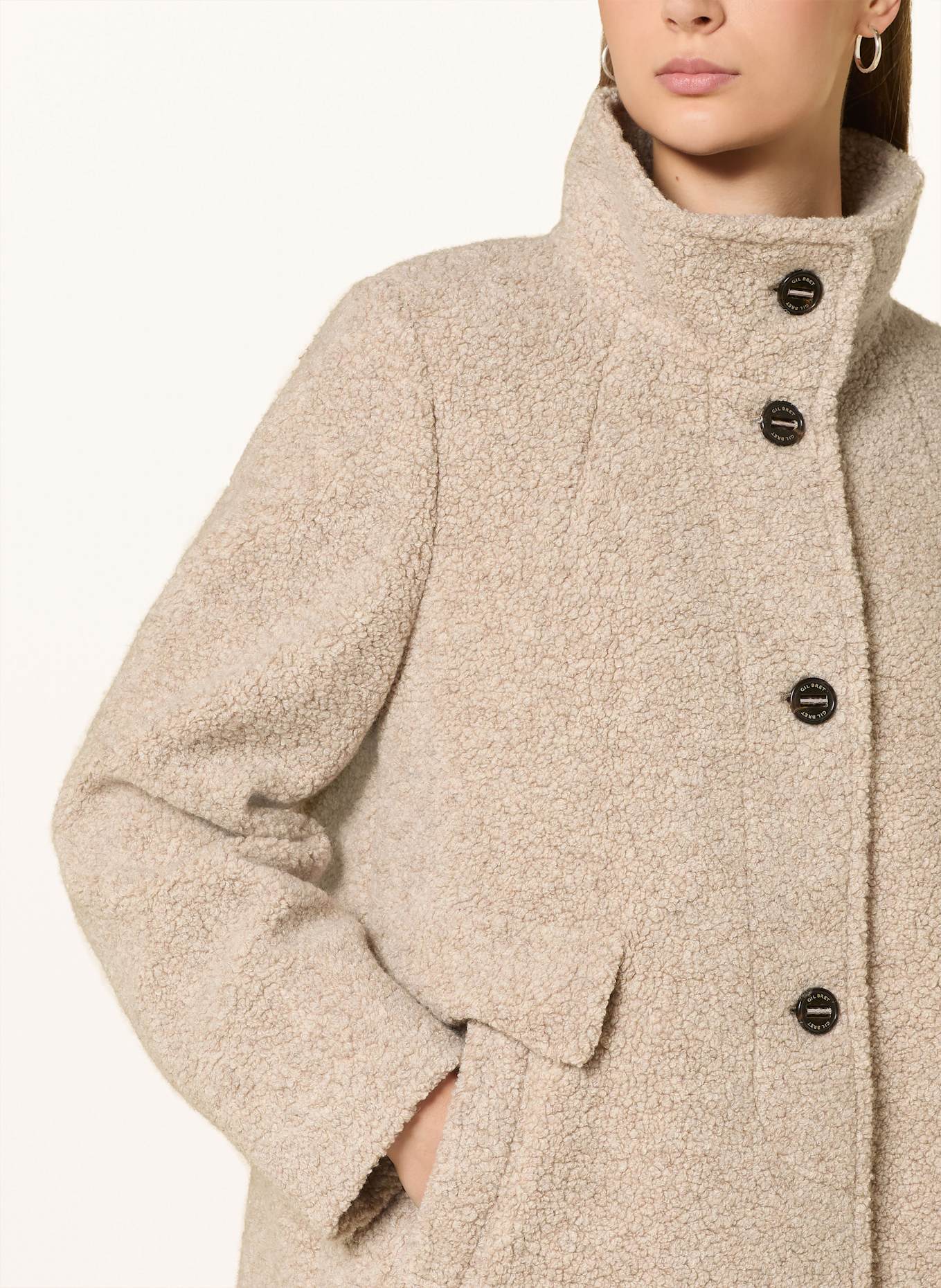 GIL BRET Kastenjacke aus Teddyfell: BEIGE