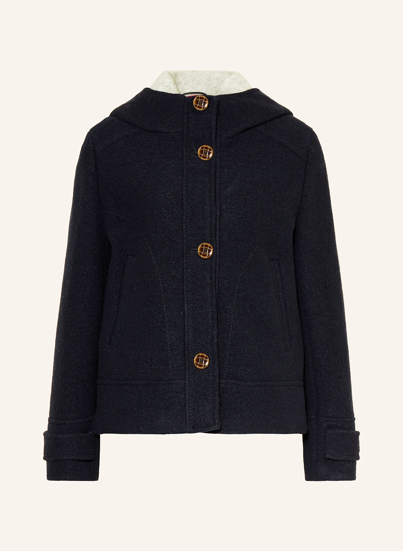 GIL BRET Kastenjacke aus Bouclé: DUNKELBLAU