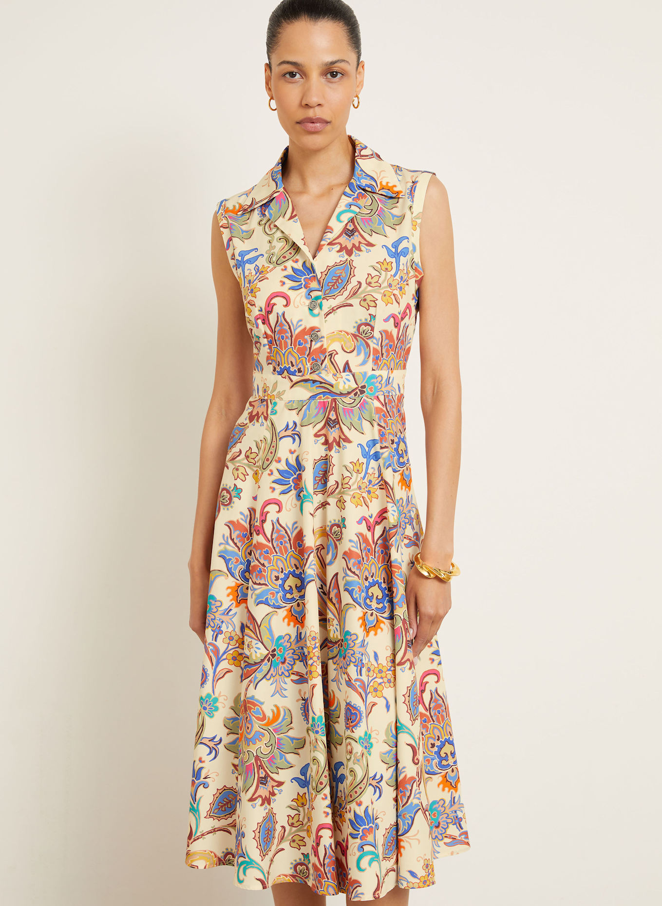 ETRO Kleid: HELLGELB / ORANGE / GRÜN