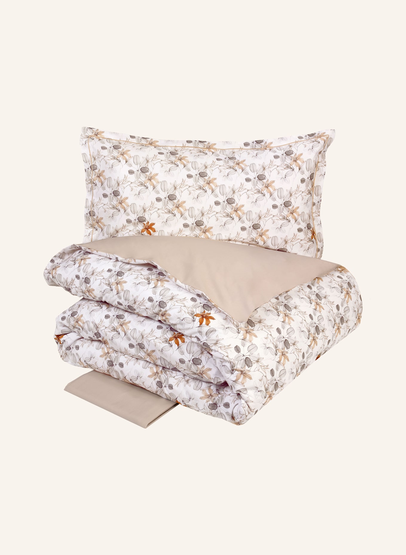 FAZZINI Bettbezug PALAZZINA LIBERTY zum Wenden: WEISS / GRAU / HELLBRAUN