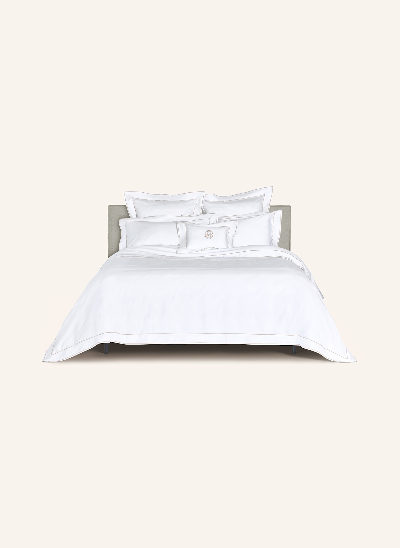 FAZZINI Bettbezug ISOLA: WEISS / GRAU