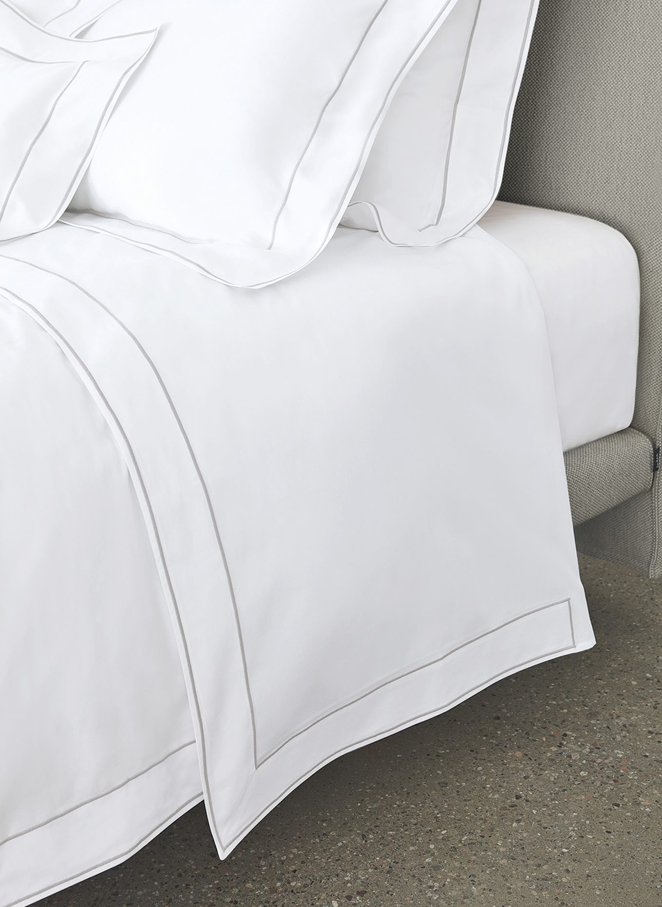 FAZZINI Bettbezug ISOLA: WEISS / GRAU