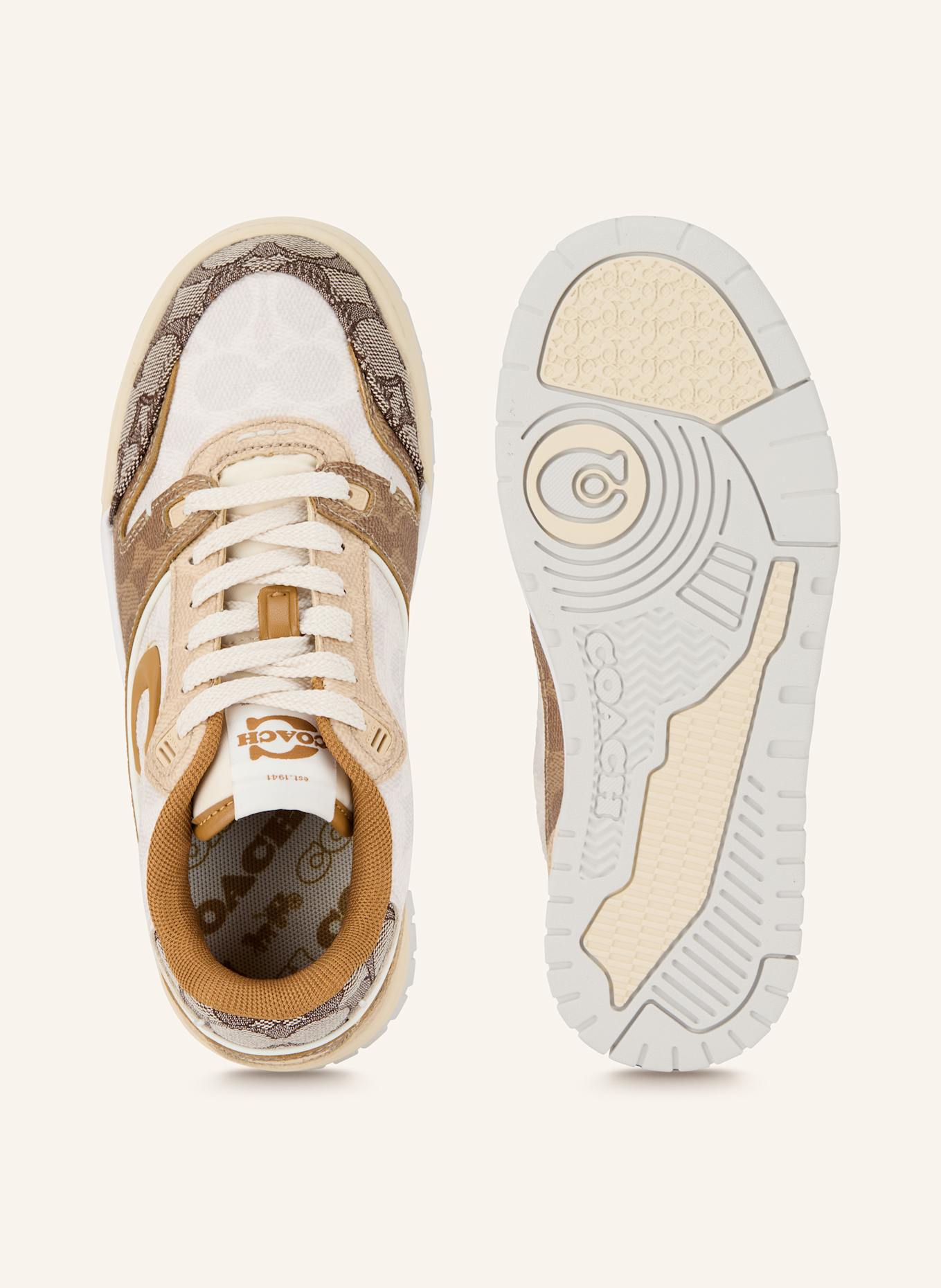 COACH Sneakersy SOHO: BIAŁY / BRĄZOWY / CZARNY