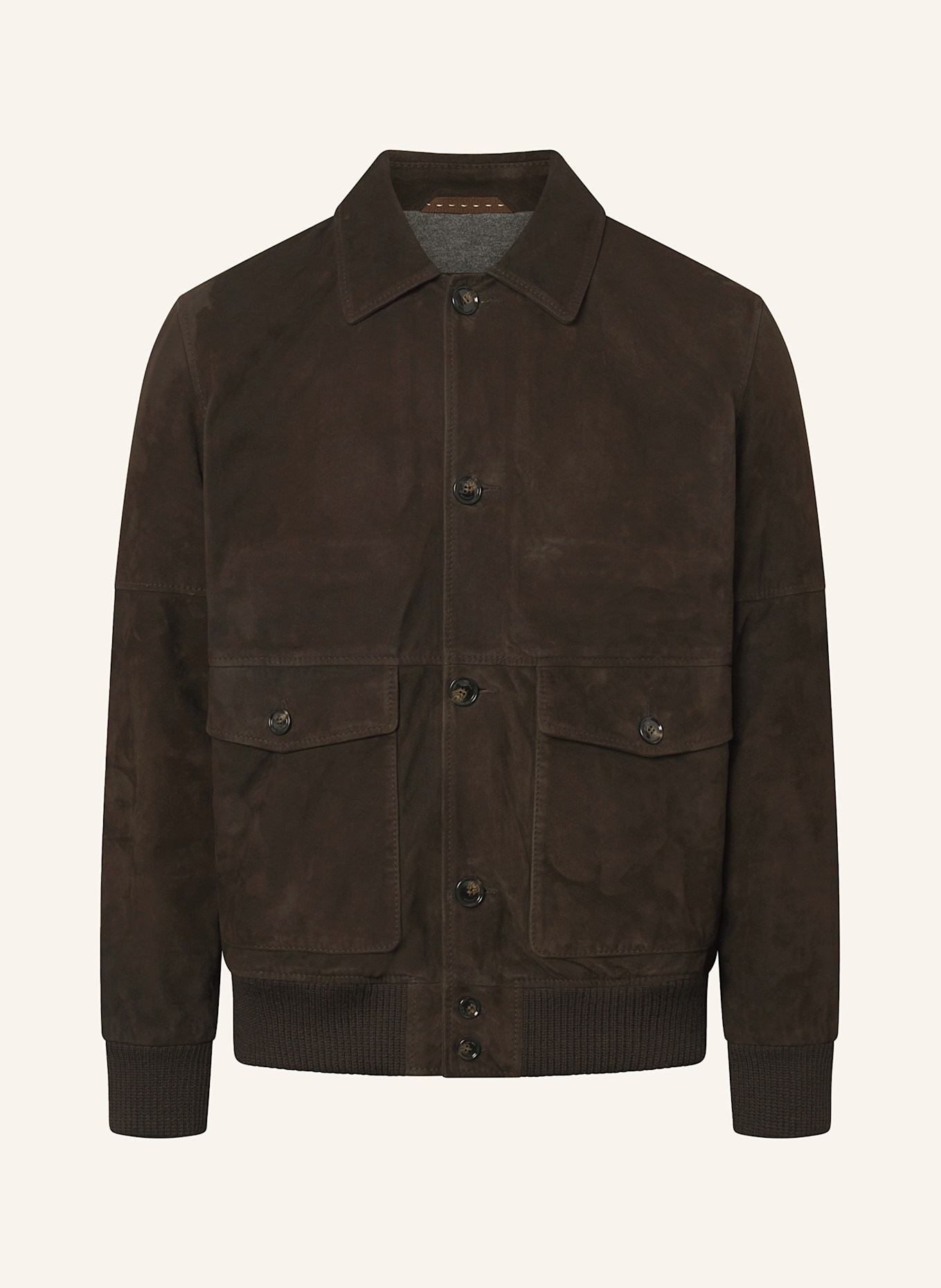 windsor. MANFREDO leather jacket: DARK BROWN