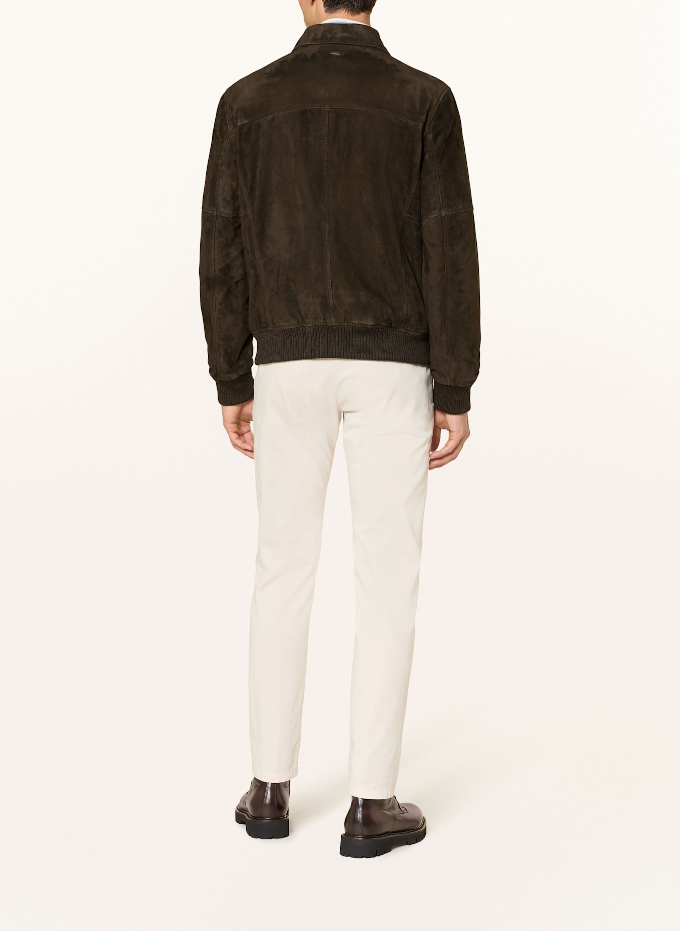 windsor. MANFREDO leather jacket: DARK BROWN