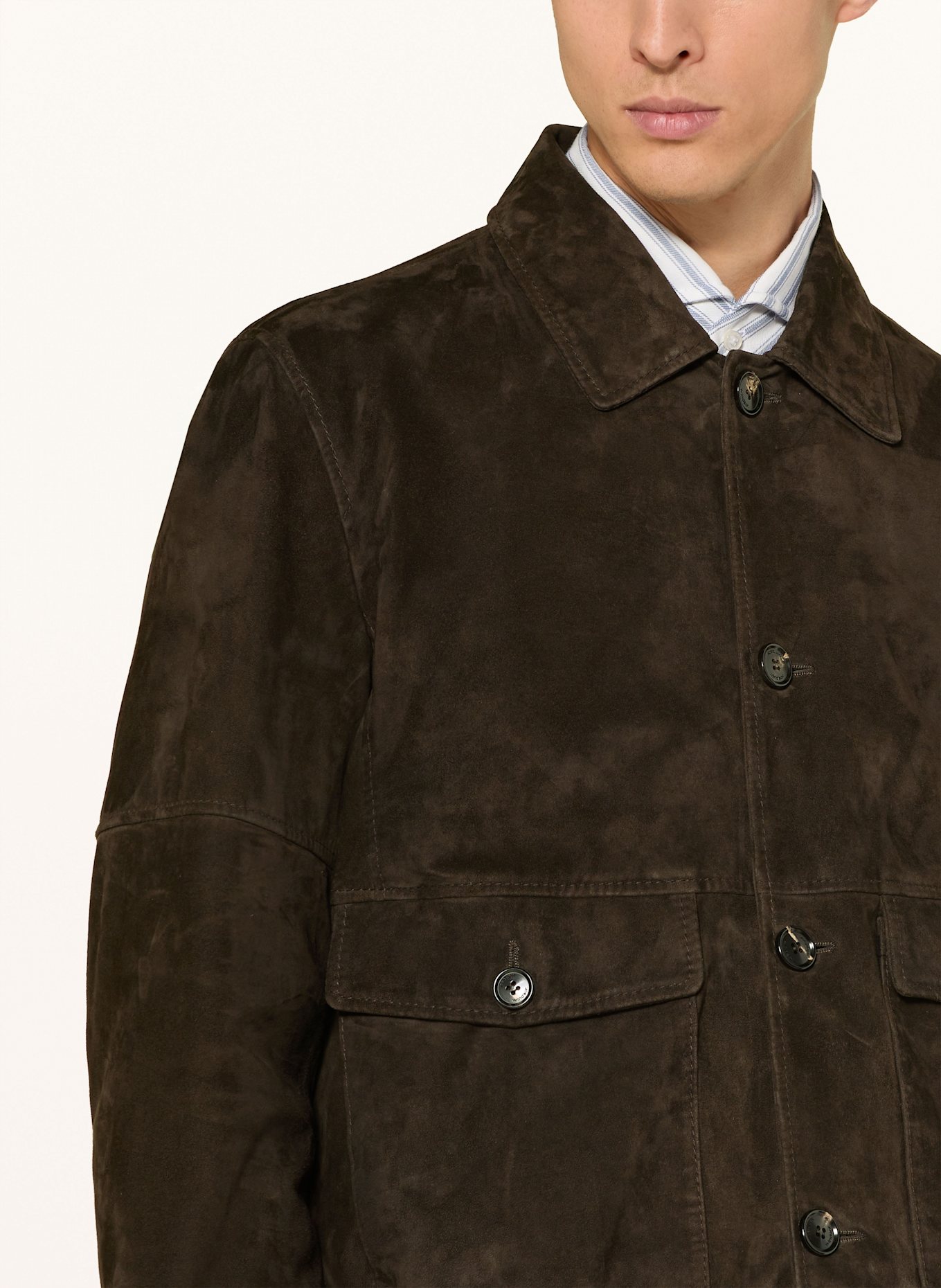 windsor. MANFREDO leather jacket: DARK BROWN