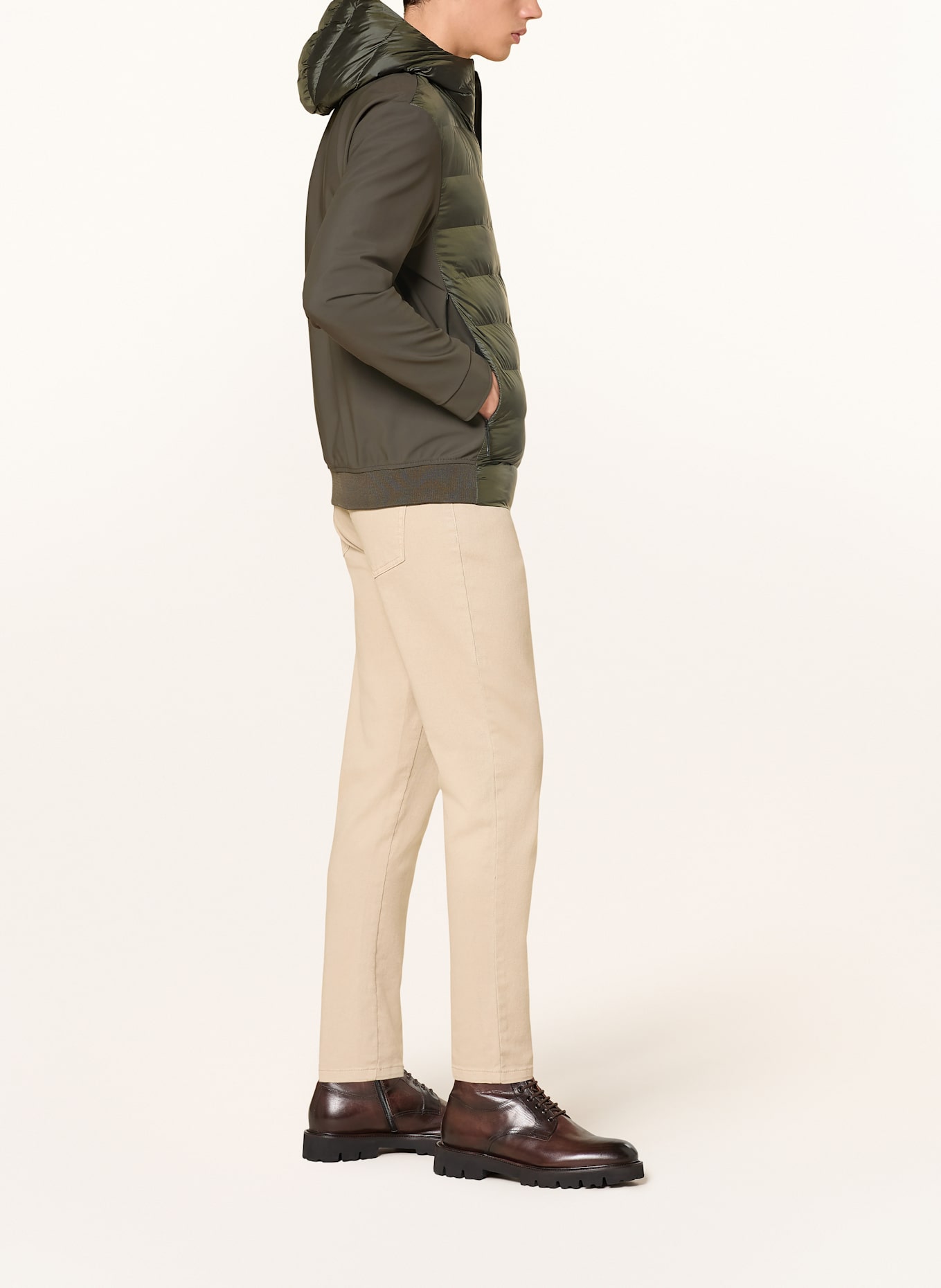 STRELLSON Steppjacke im Materialmix: DUNKELGRÜN