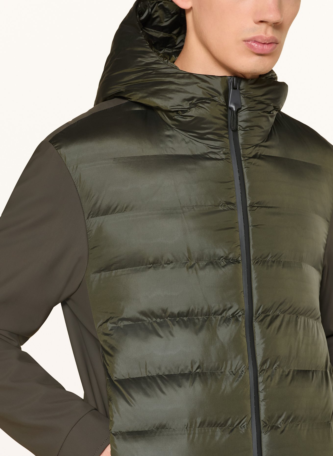 STRELLSON Steppjacke im Materialmix: DUNKELGRÜN