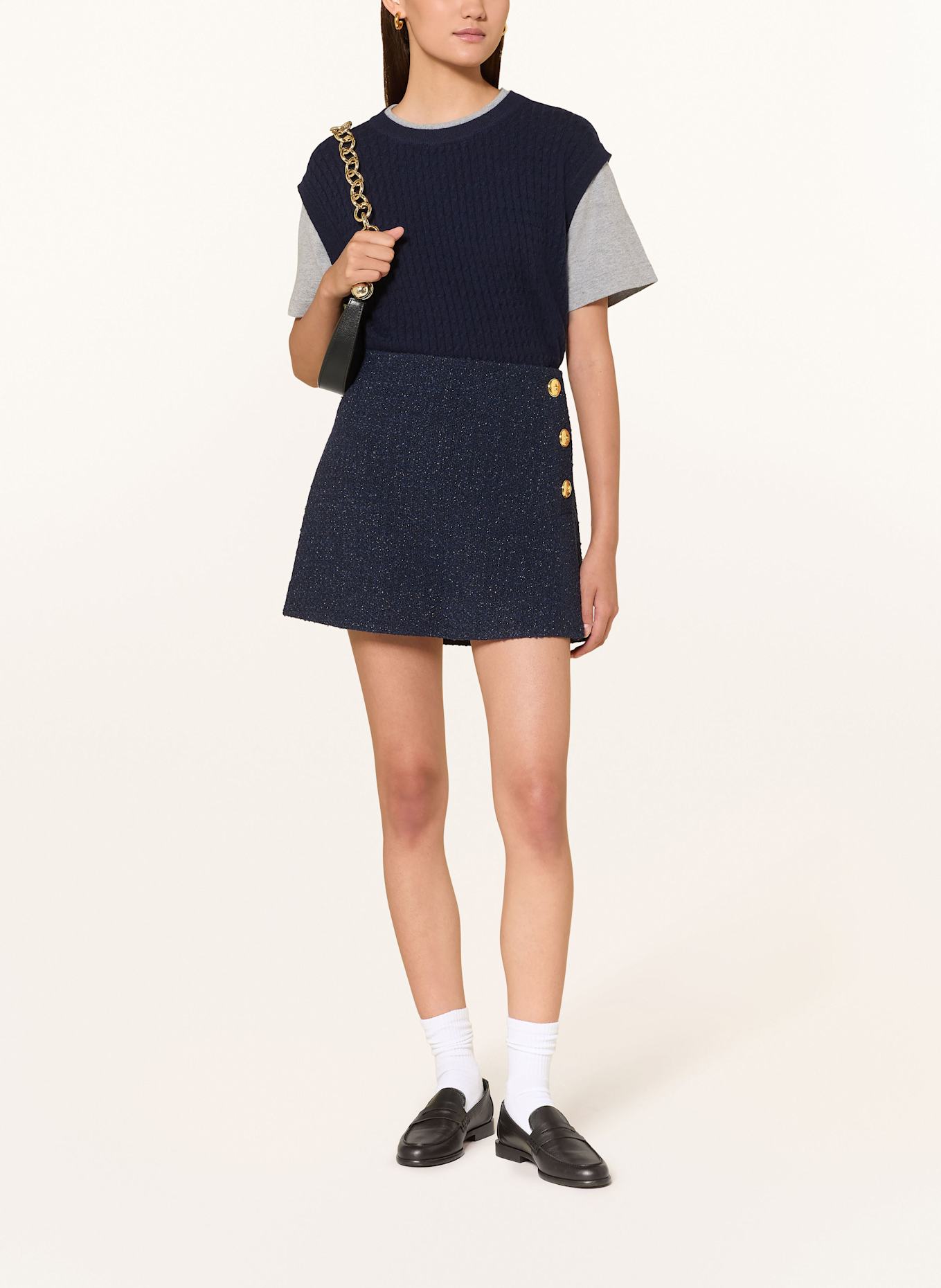 PINKO Tweed-Rock FANTASIA mit Glitzergarn: DUNKELBLAU