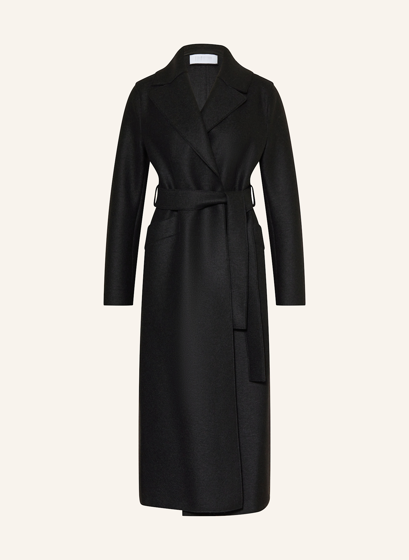 コート Harris Wharf London FW25 BELTED LONG COAT (AA1192 MLK199) Harris Wharf London Belted open-front Trench Coat | Black