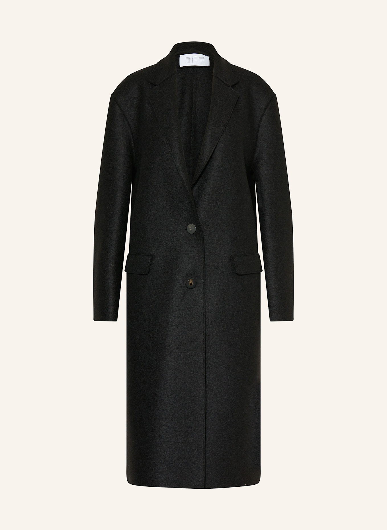 HARRIS WHARF LONDON Vlněný kabát: ČERNÁ