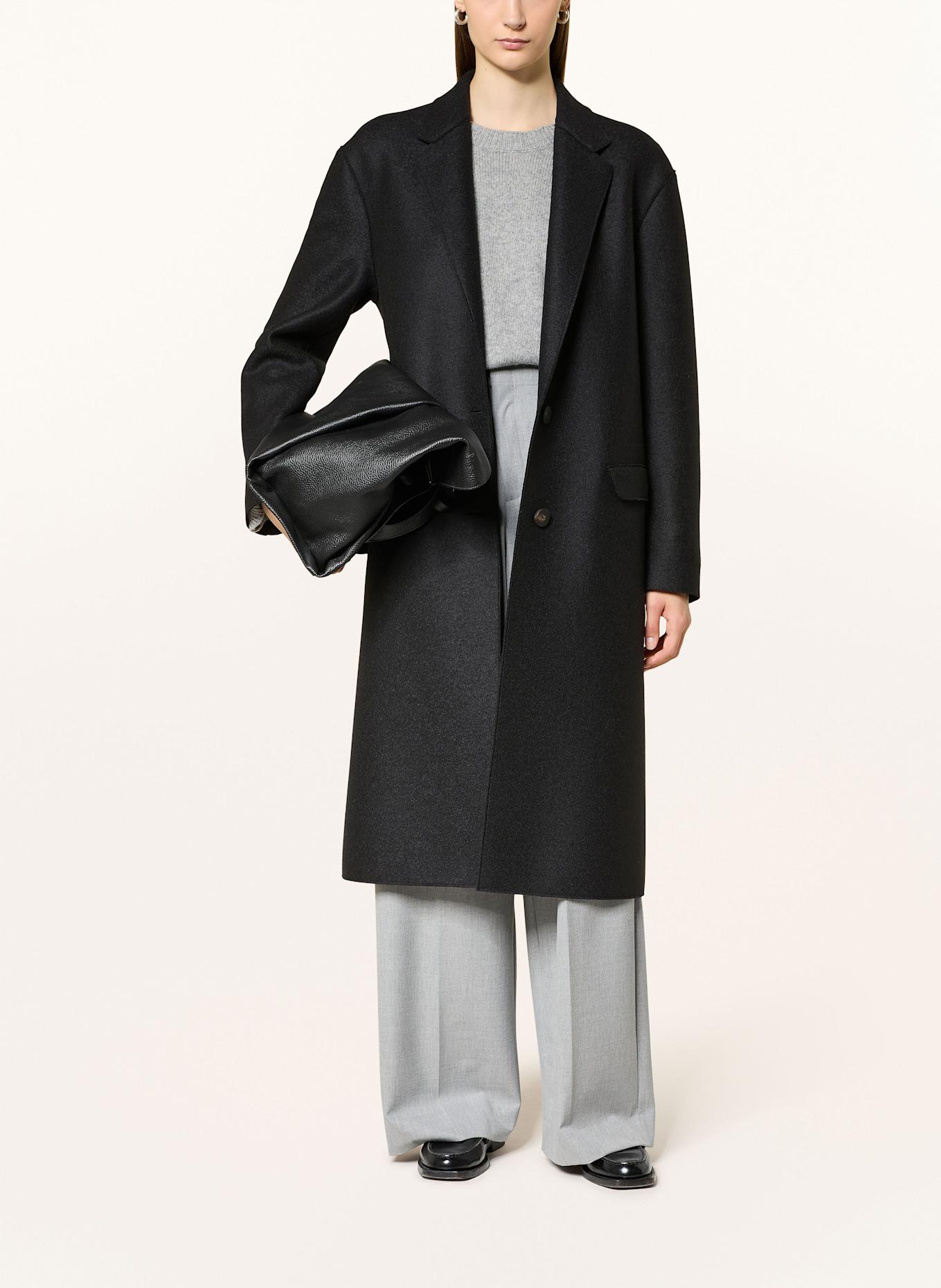 HARRIS WHARF LONDON Vlněný kabát: ČERNÁ