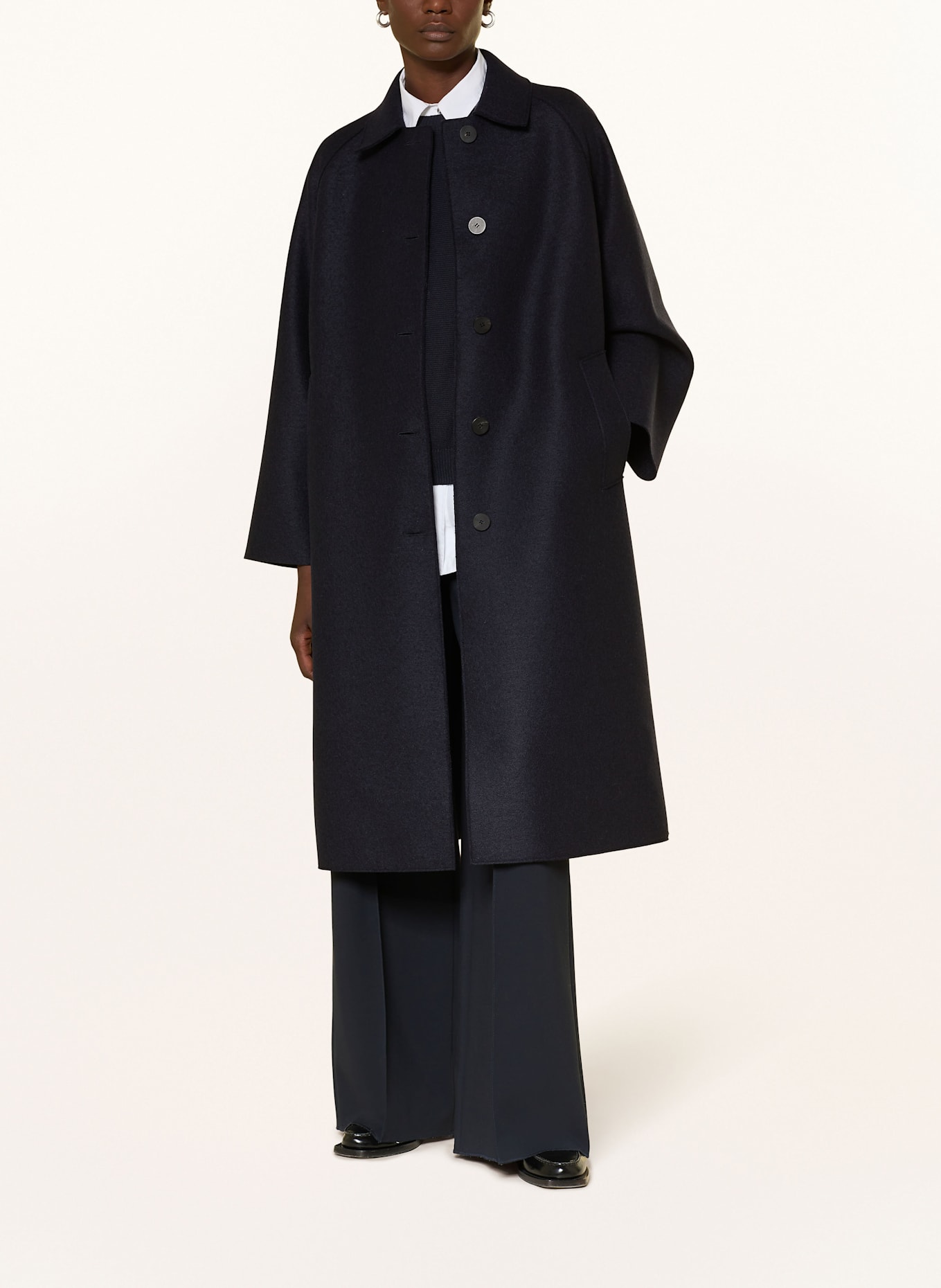 HARRIS WHARF LONDON Wollmantel: DUNKELBLAU