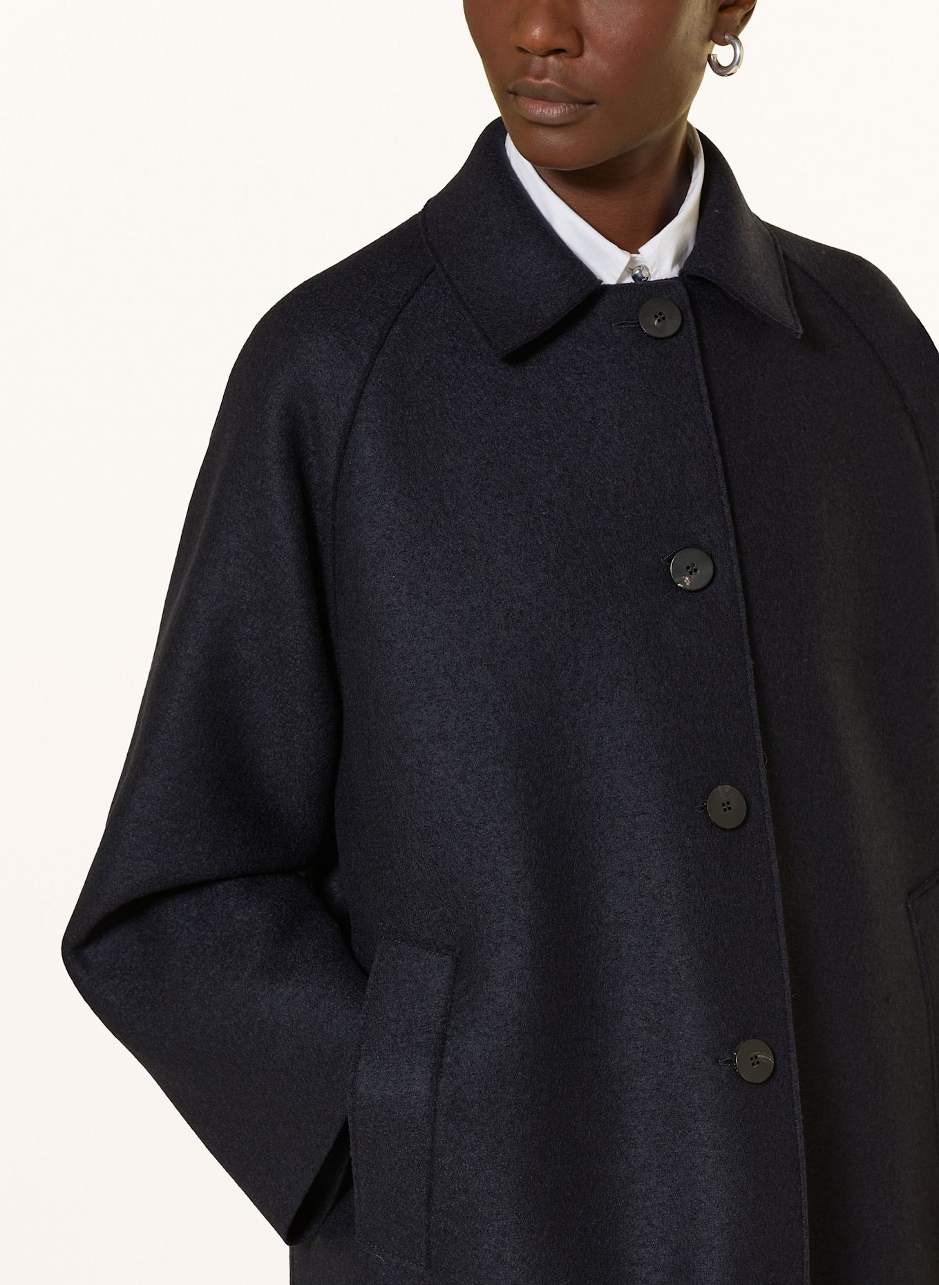 HARRIS WHARF LONDON Wollmantel: DUNKELBLAU