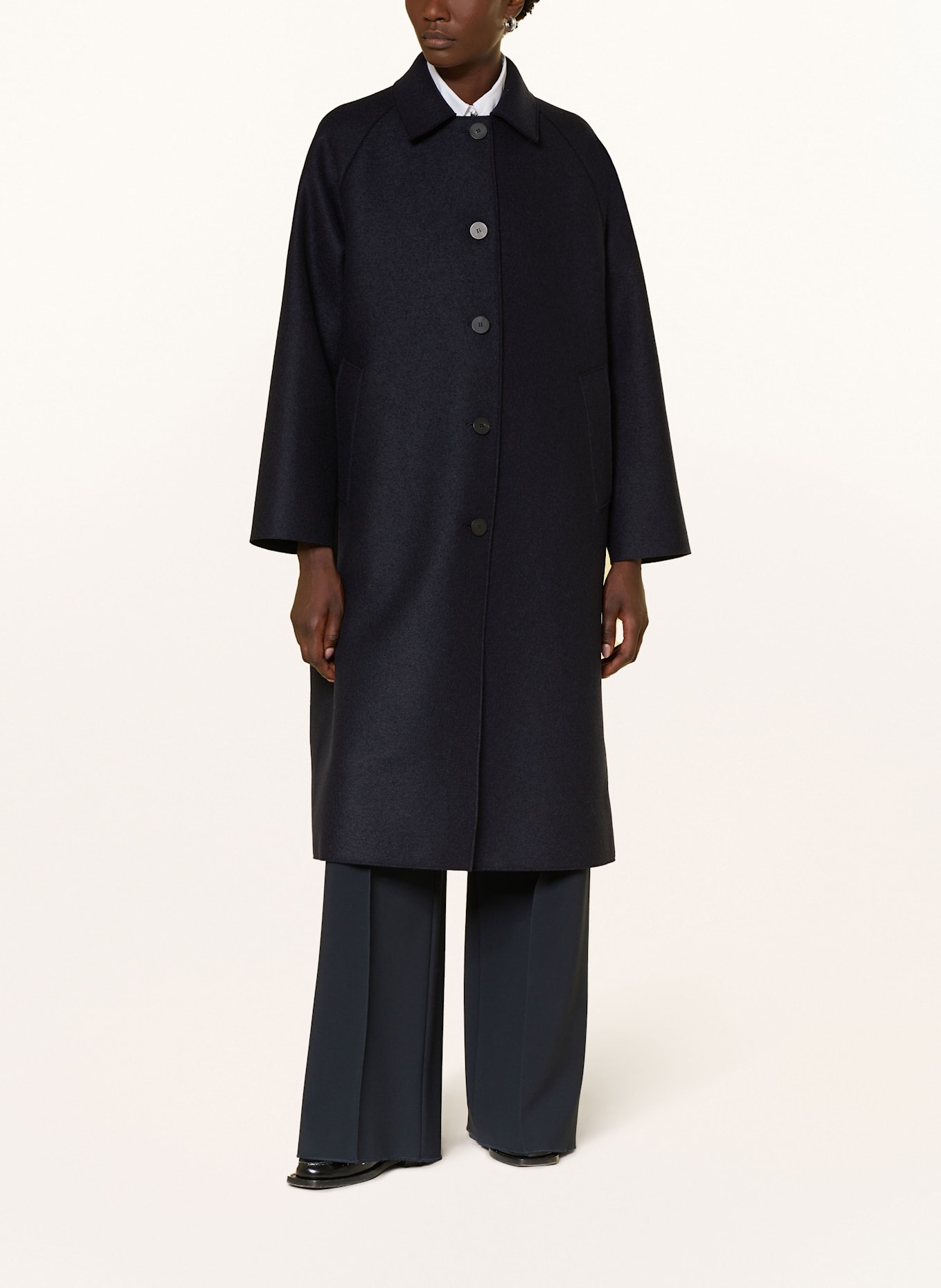 HARRIS WHARF LONDON Wollmantel: DUNKELBLAU