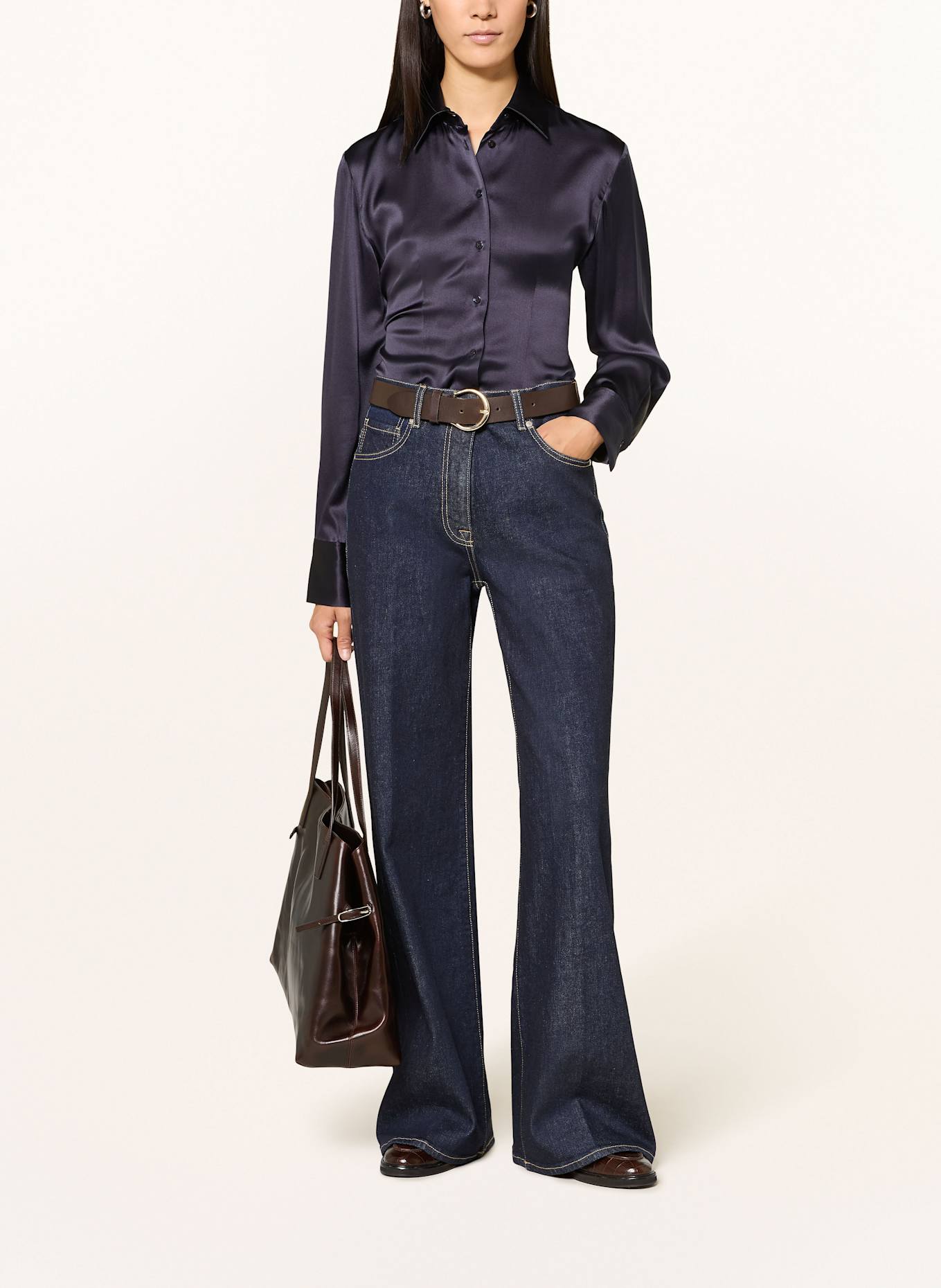 van Laack Hemdbluse VL-ULIZ-XX aus Seide: DUNKELBLAU