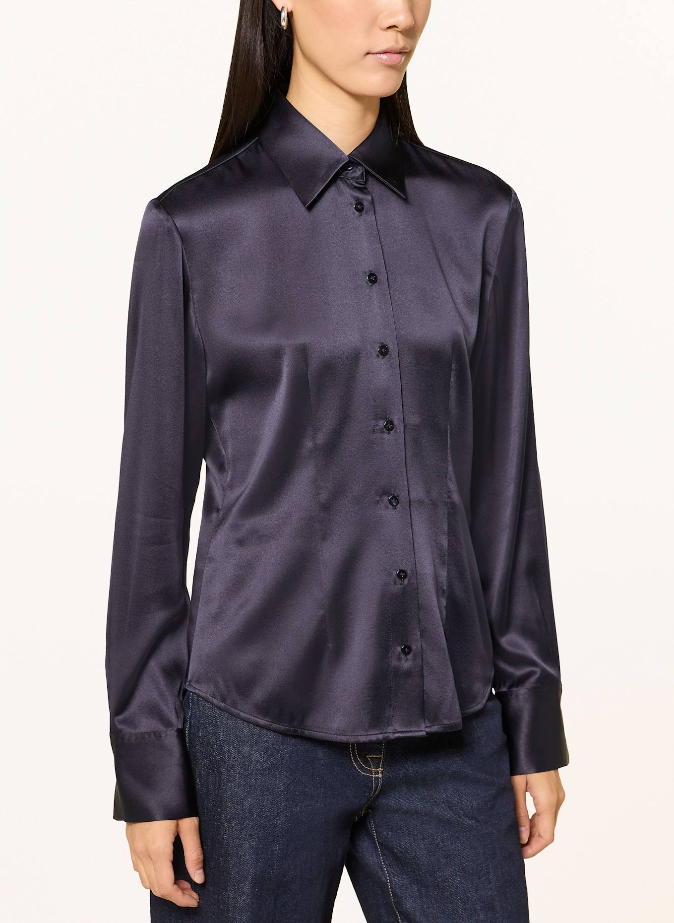 van Laack Hemdbluse VL-ULIZ-XX aus Seide: DUNKELBLAU