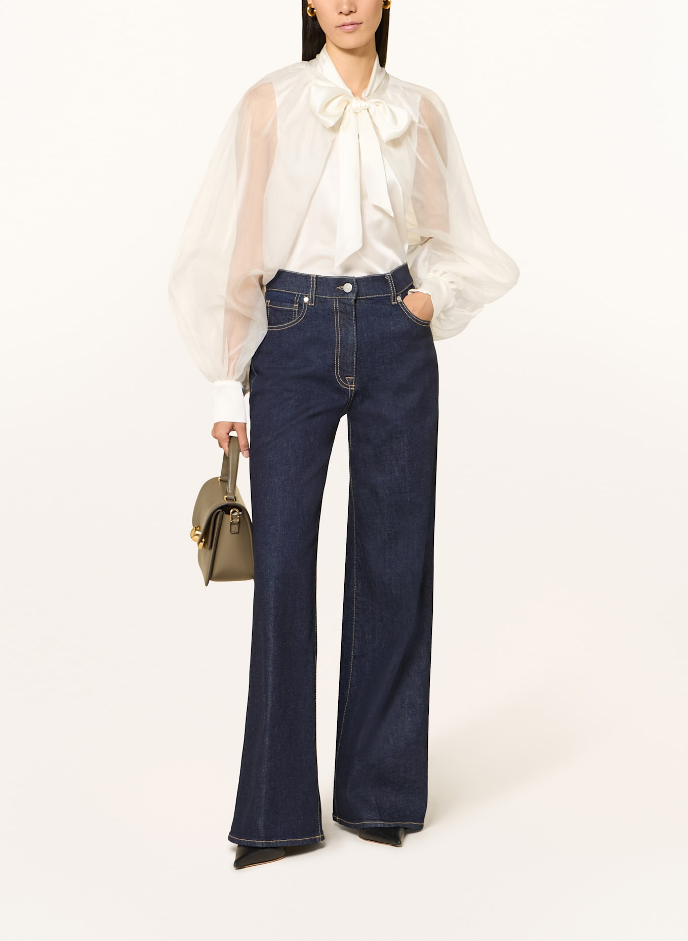 van Laack Schluppenbluse VL-TARIA-F aus Seide: ECRU