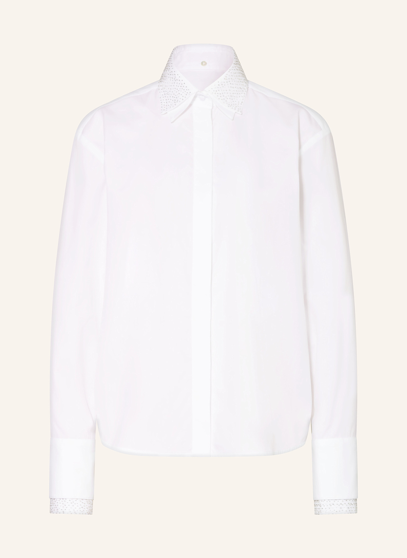 van Laack Hemdbluse XYLAS mit Schmucksteinen: WEISS