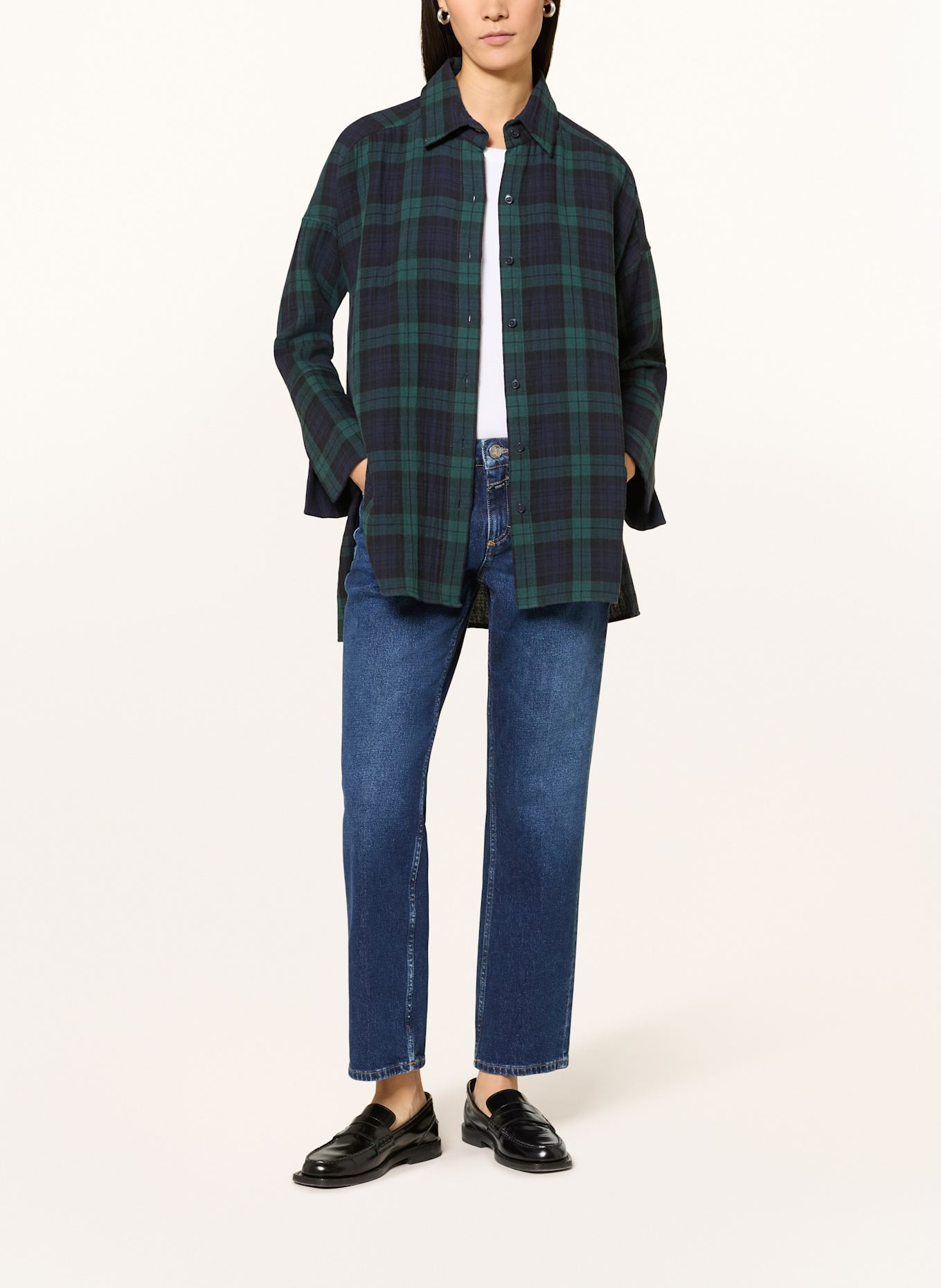 van Laack Hemdbluse VL-DOREA-FSV: DUNKELBLAU / DUNKELGRÜN