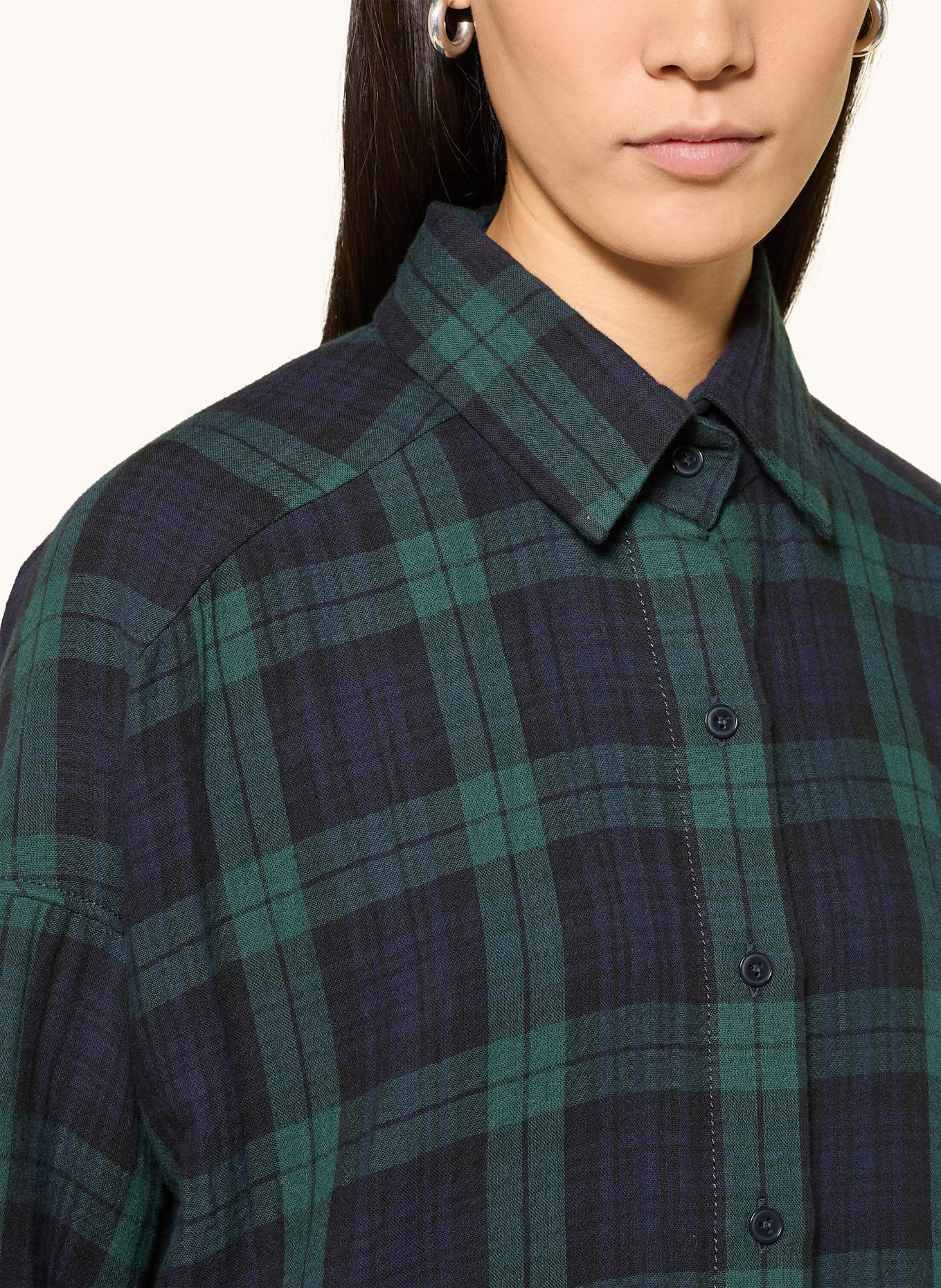 van Laack Hemdbluse VL-DOREA-FSV: DUNKELBLAU / DUNKELGRÜN