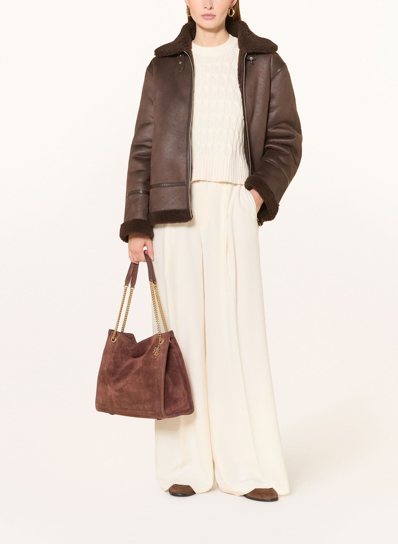 LAUREN RALPH LAUREN Shopper BRADLEY LARGE: DUNKELBRAUN