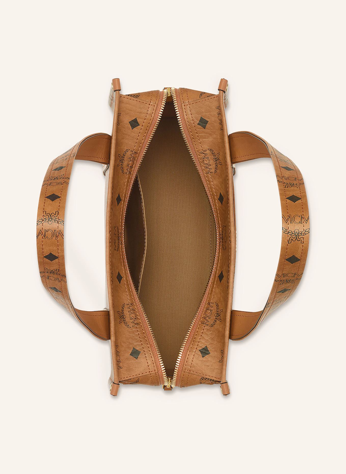 MCM Shopper AREN VISETOS SMALL: COGNAC / BLACK