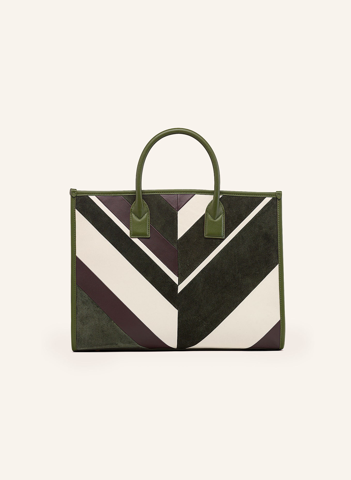 MCM Handtasche MUNCHEN: KHAKI / CREME