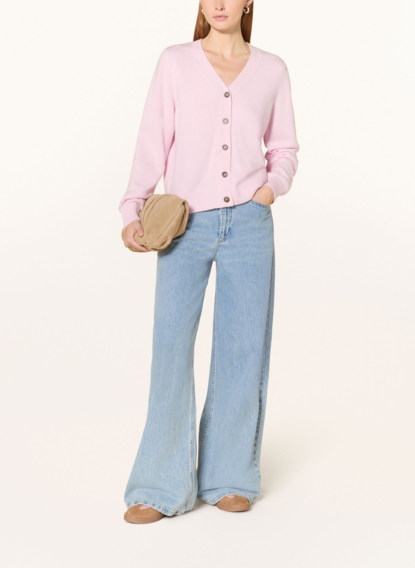 REPEAT Strickjacke aus Cashmere: HELLROSA