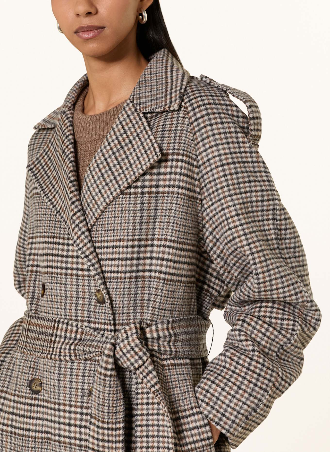 REPLAY Trenchcoat: SCHWARZ / BRAUN / CREME