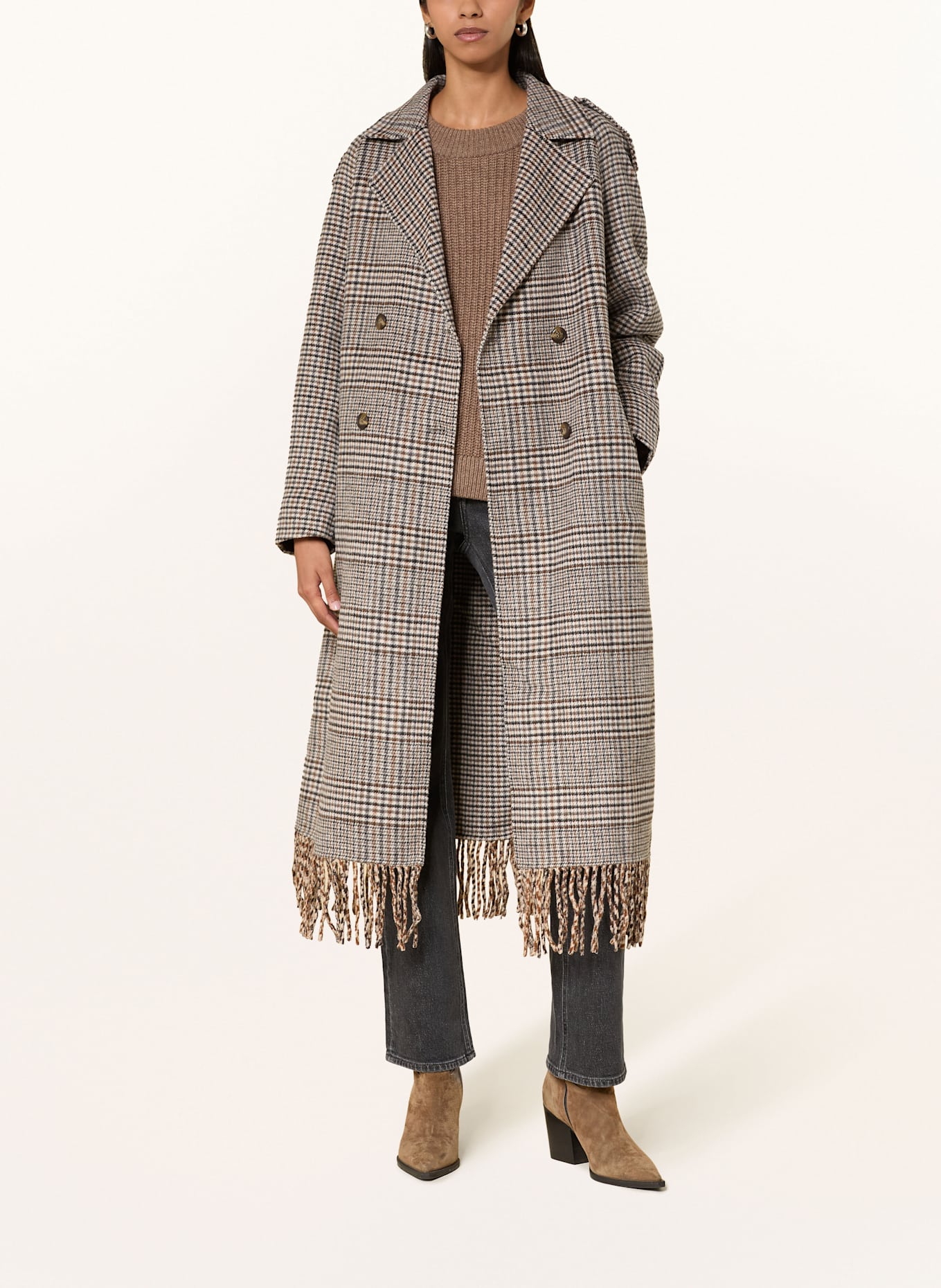 REPLAY Trenchcoat: SCHWARZ / BRAUN / CREME