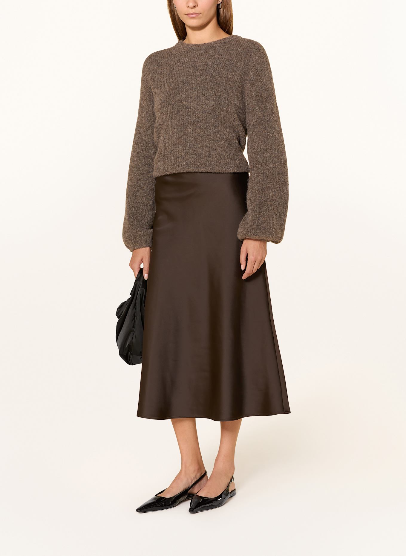 SELECTED Femme Satinrock: DUNKELBRAUN