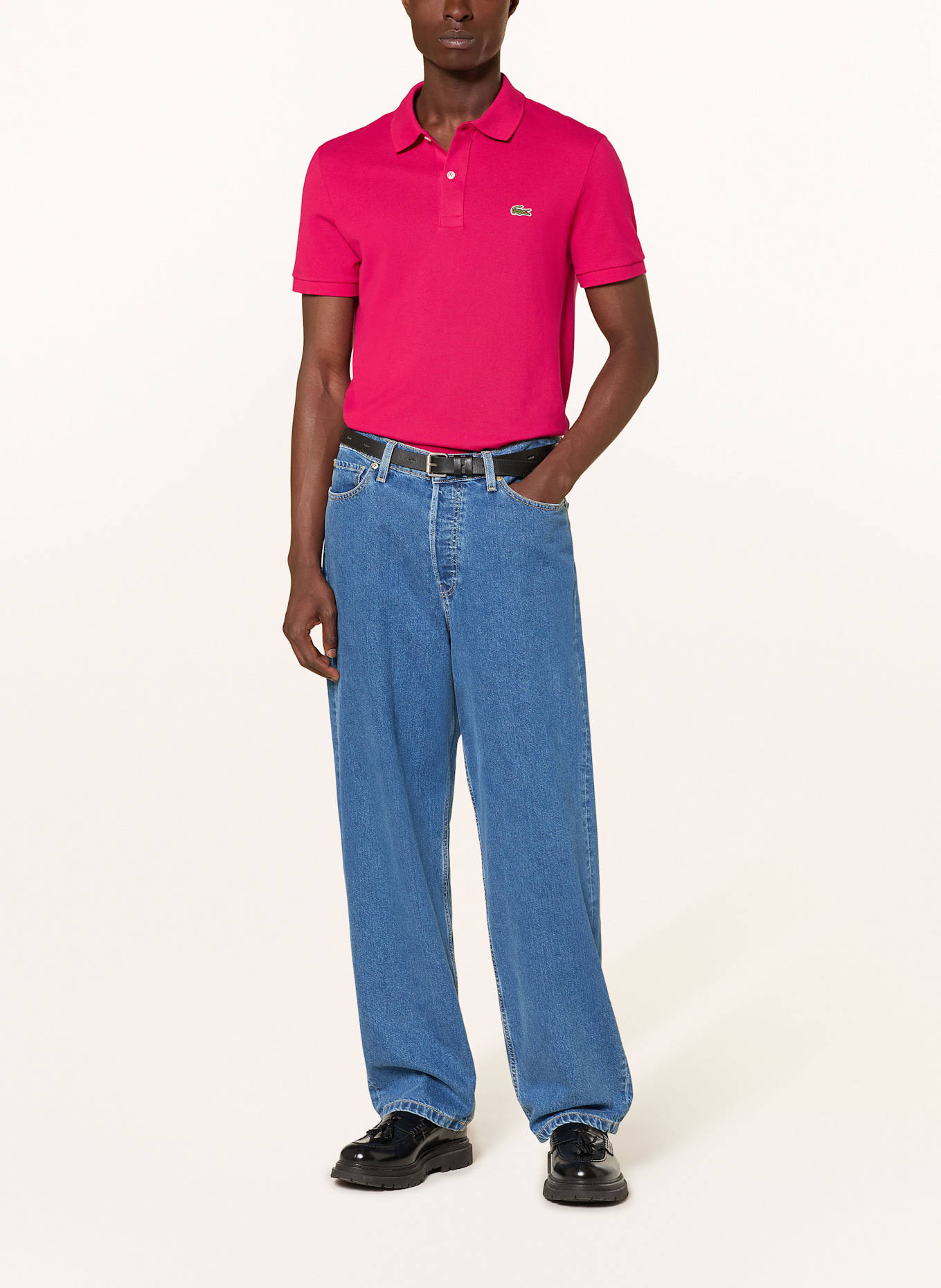 LACOSTE Piqué-Poloshirt Slim Fit: FUCHSIA