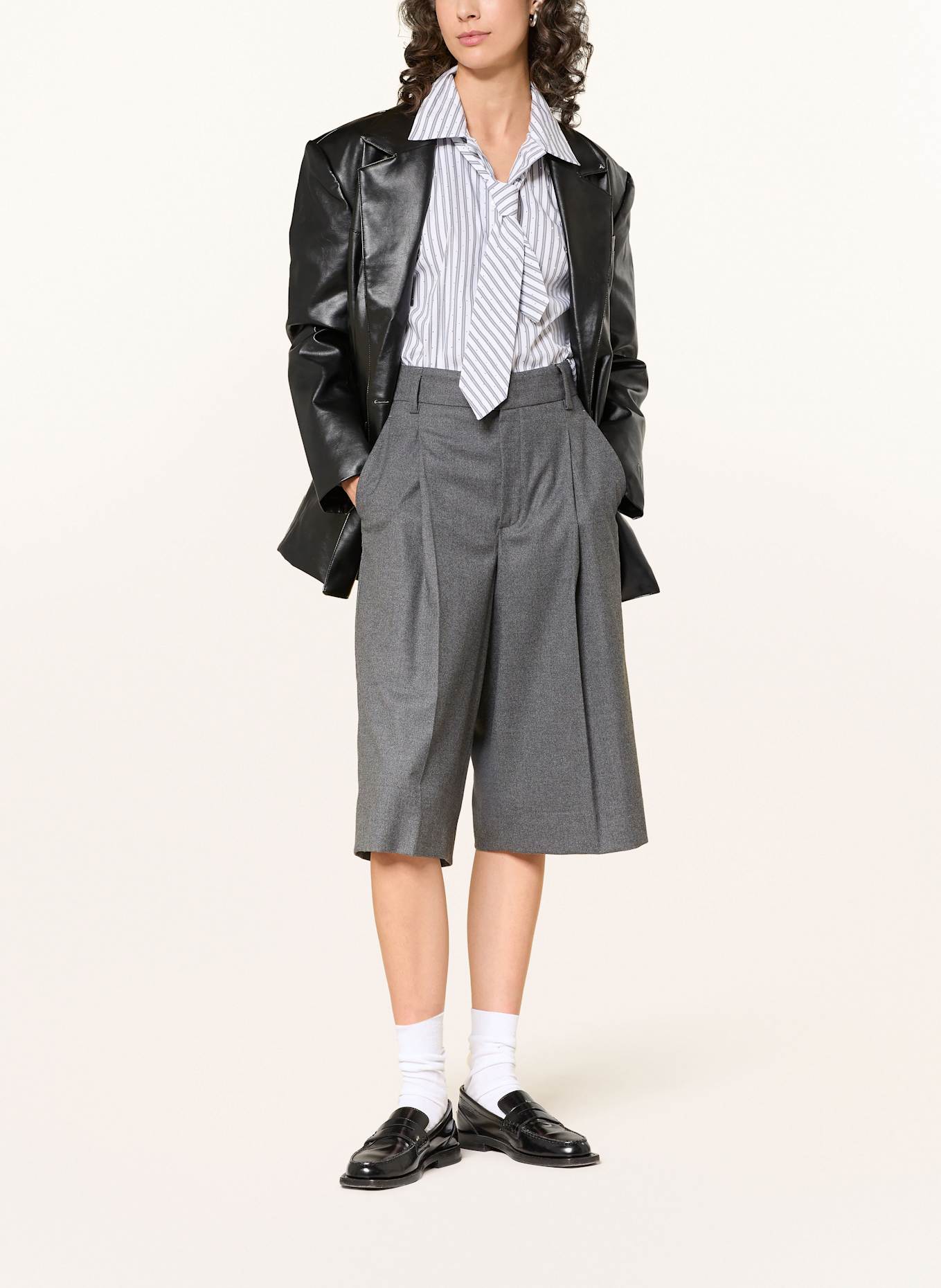 ROSSI Flanell-Bermudas DEVIN: DUNKELGRAU