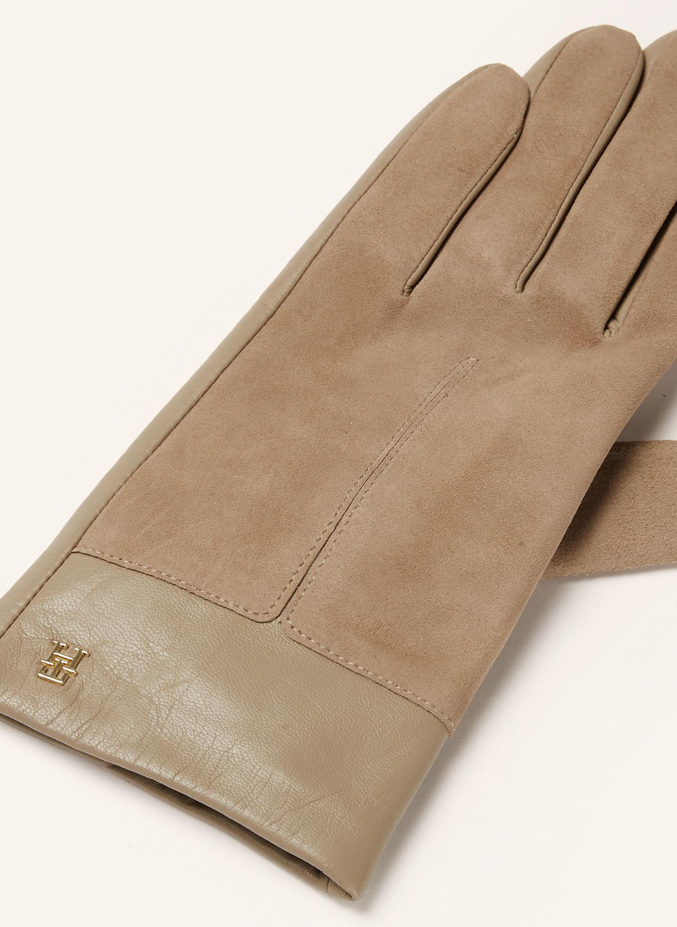 TOMMY HILFIGER Lederhandschuhe: BEIGE