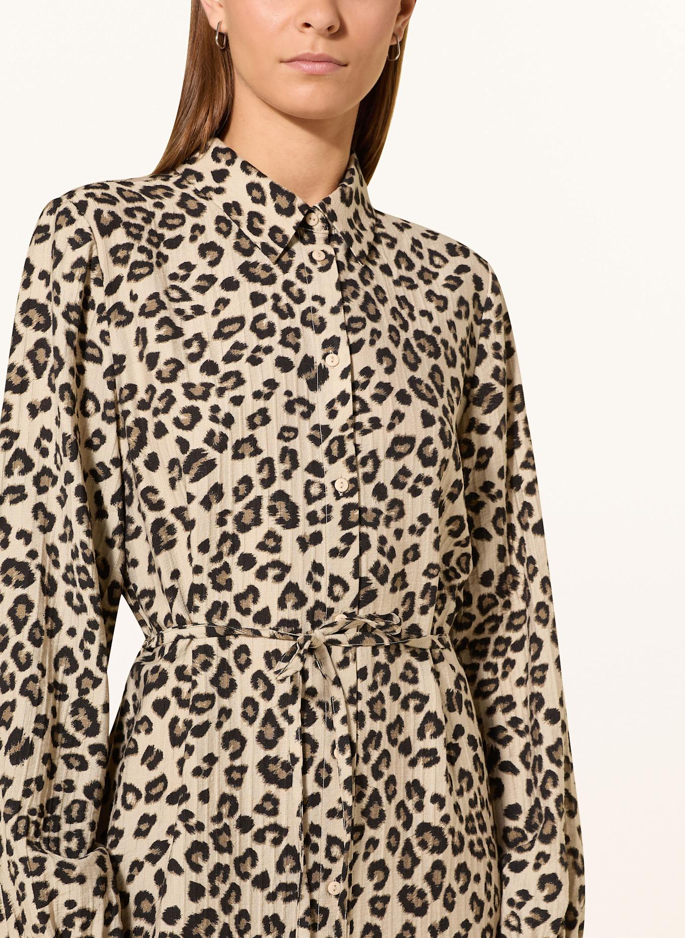 MSCH COPENHAGEN Hemdblusenkleid MSCHKALANI mit Rüschen: CREME / BEIGE / SCHWARZ