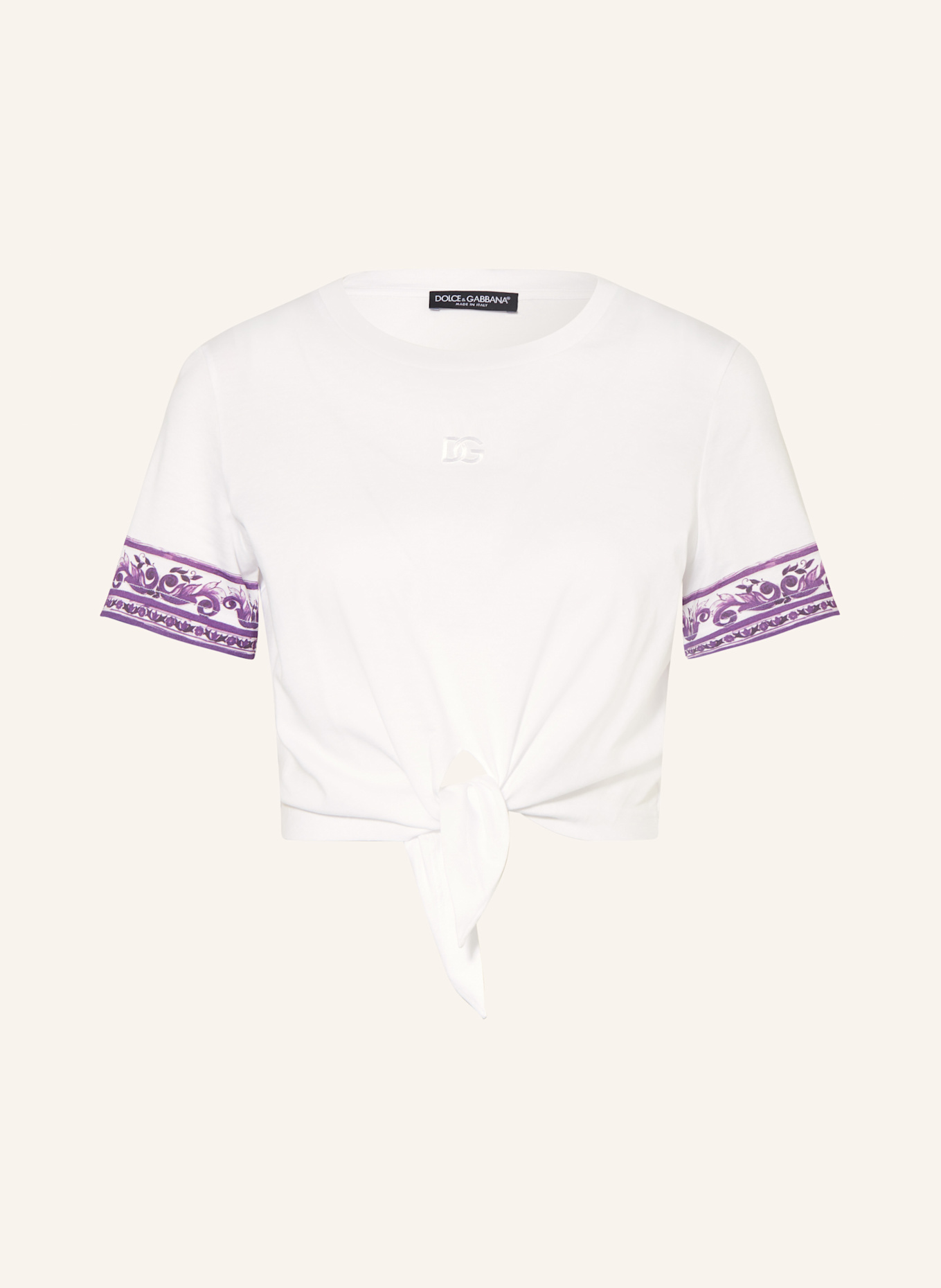 DOLCE & GABBANA Krótka koszulka: BIAŁY / LILA